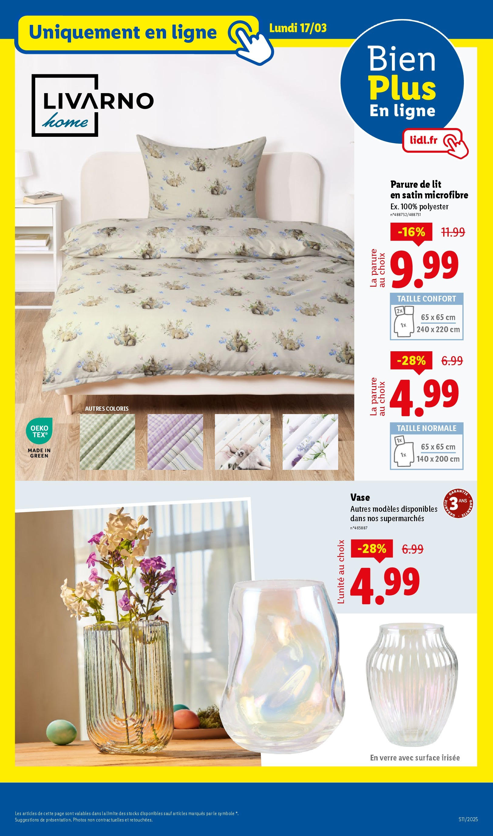 Catalogue LIDL du 12/03/2025 | Promo prospectus en ligne | Page: 67 | Produits: Parure de lit, Lit