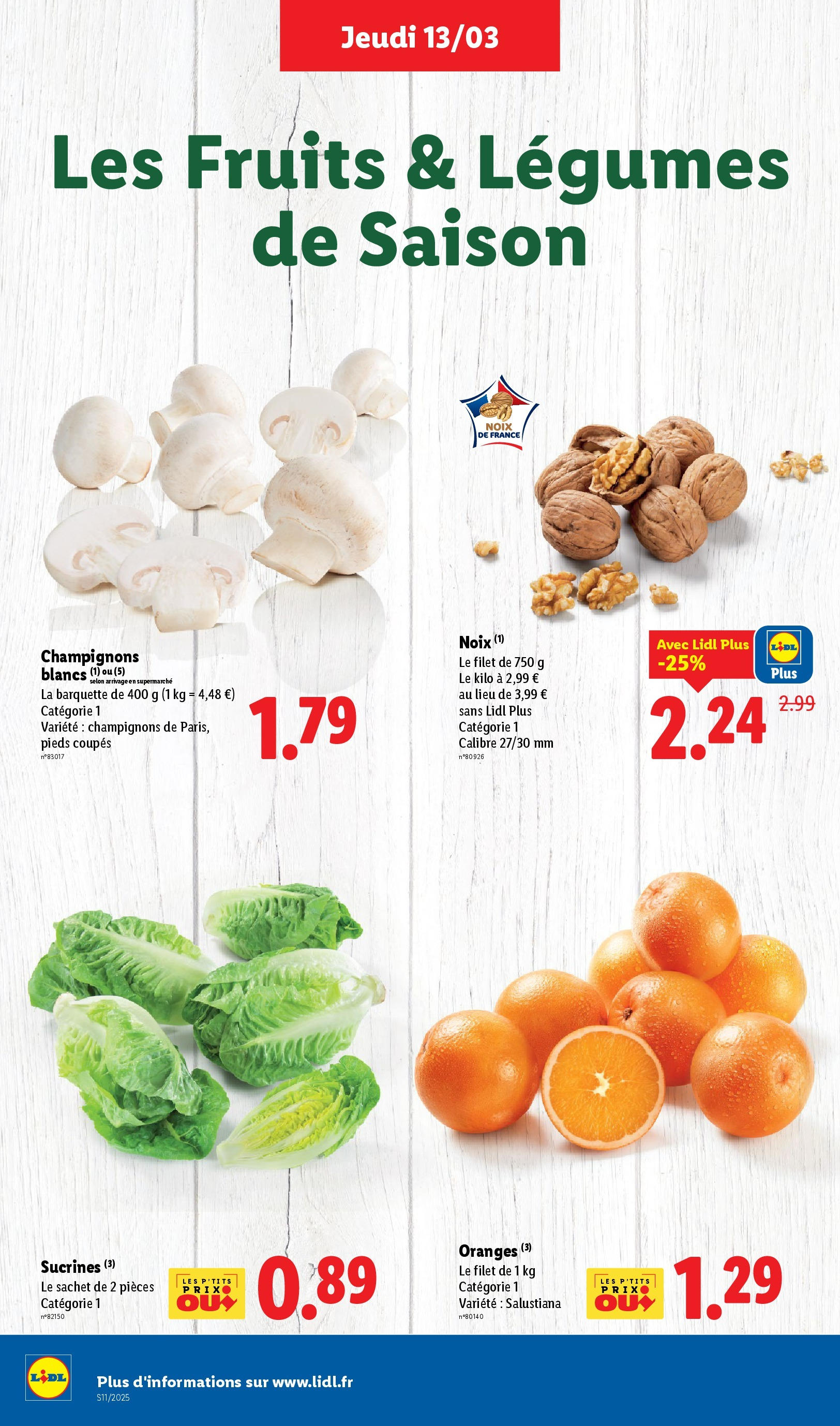 Catalogue LIDL du 12/03/2025 | Promo prospectus en ligne | Page: 4 | Produits: Oranges, Noix