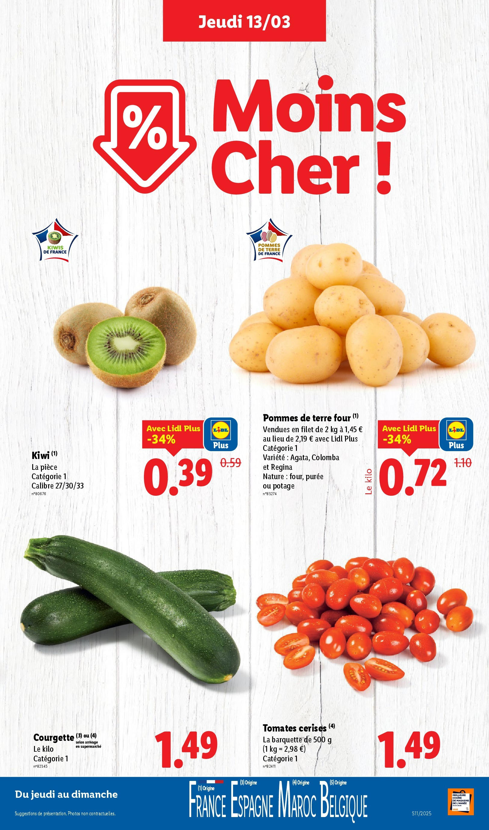 Catalogue LIDL du 12/03/2025 | Promo prospectus en ligne | Page: 5 | Produits: Four, Cerises, Tomates, Kiwi