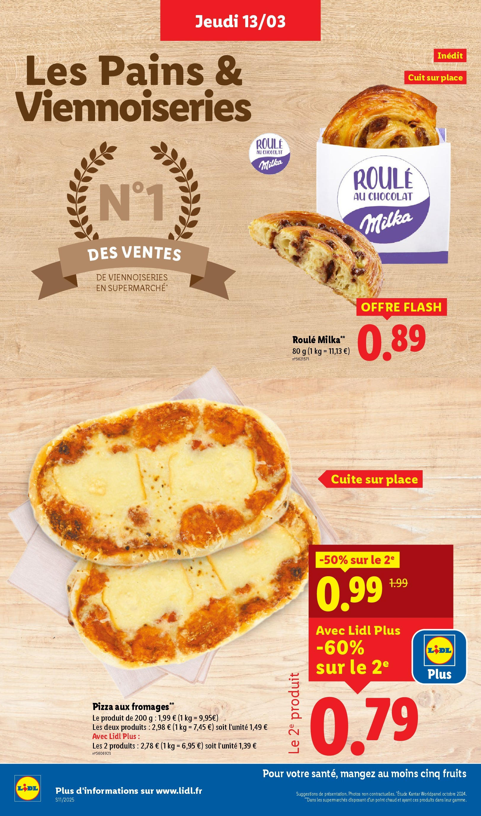 Catalogue LIDL du 12/03/2025 | Promo prospectus en ligne | Page: 8 | Produits: Viennoiseries, Chocolat, Pizza