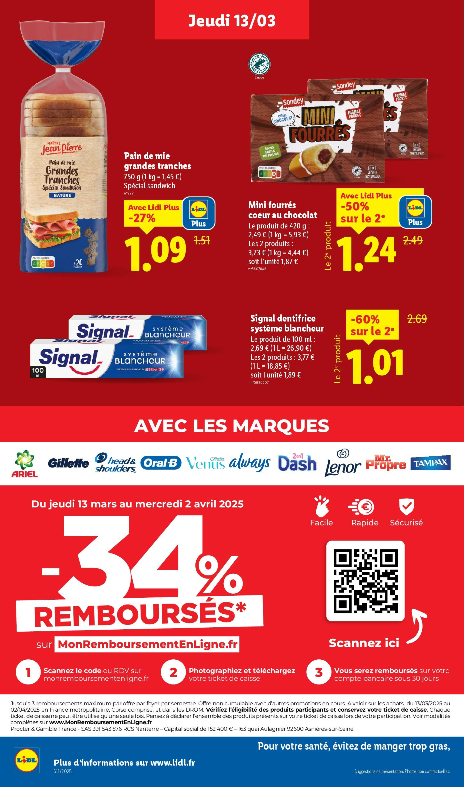 Catalogue LIDL du 12/03/2025 | Promo prospectus en ligne | Page: 12 | Produits: Ariel, Pain de mie, Pain, Chocolat