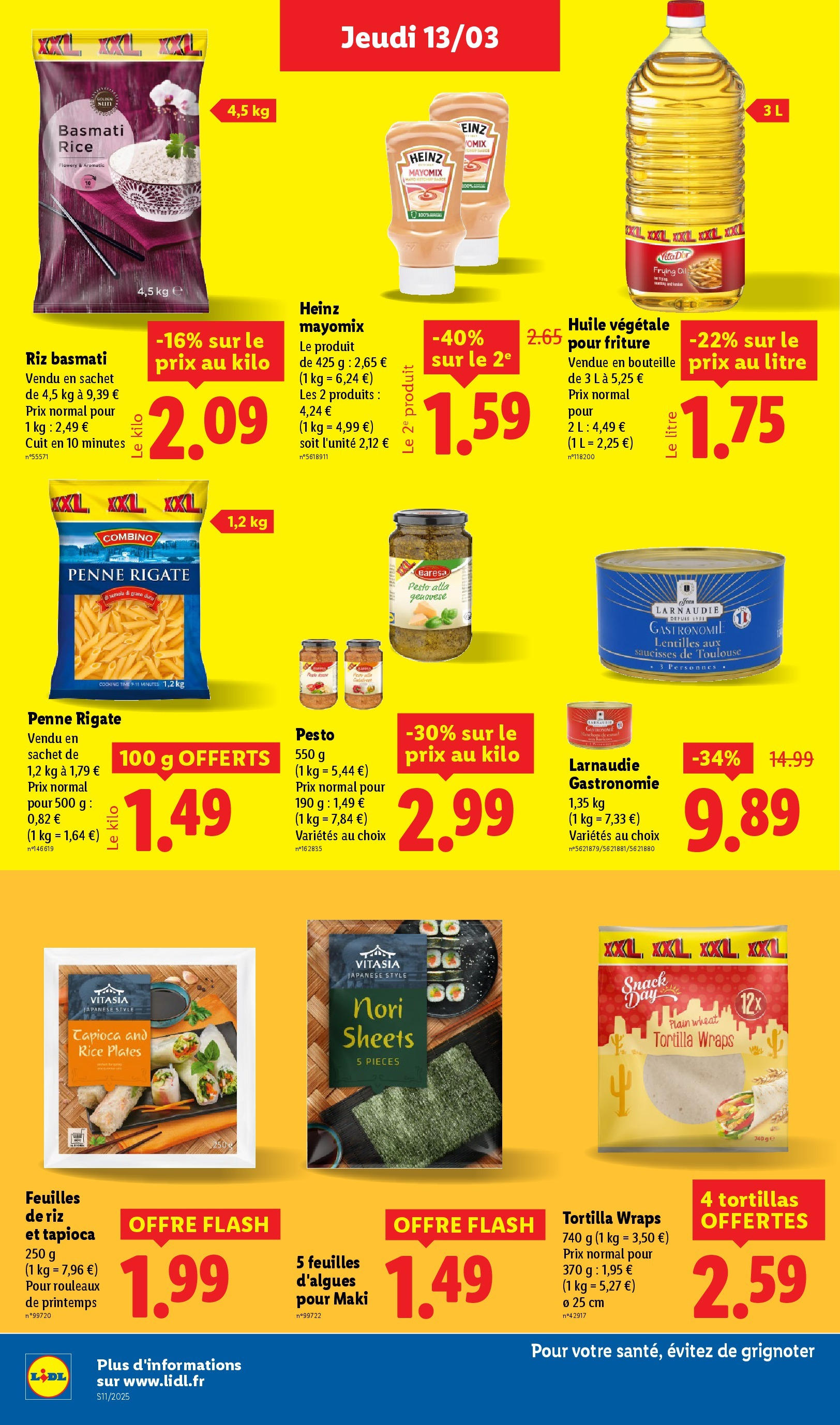 Catalogue LIDL du 12/03/2025 | Promo prospectus en ligne | Page: 18 | Produits: Pesto, Riz basmati, Huile, Riz