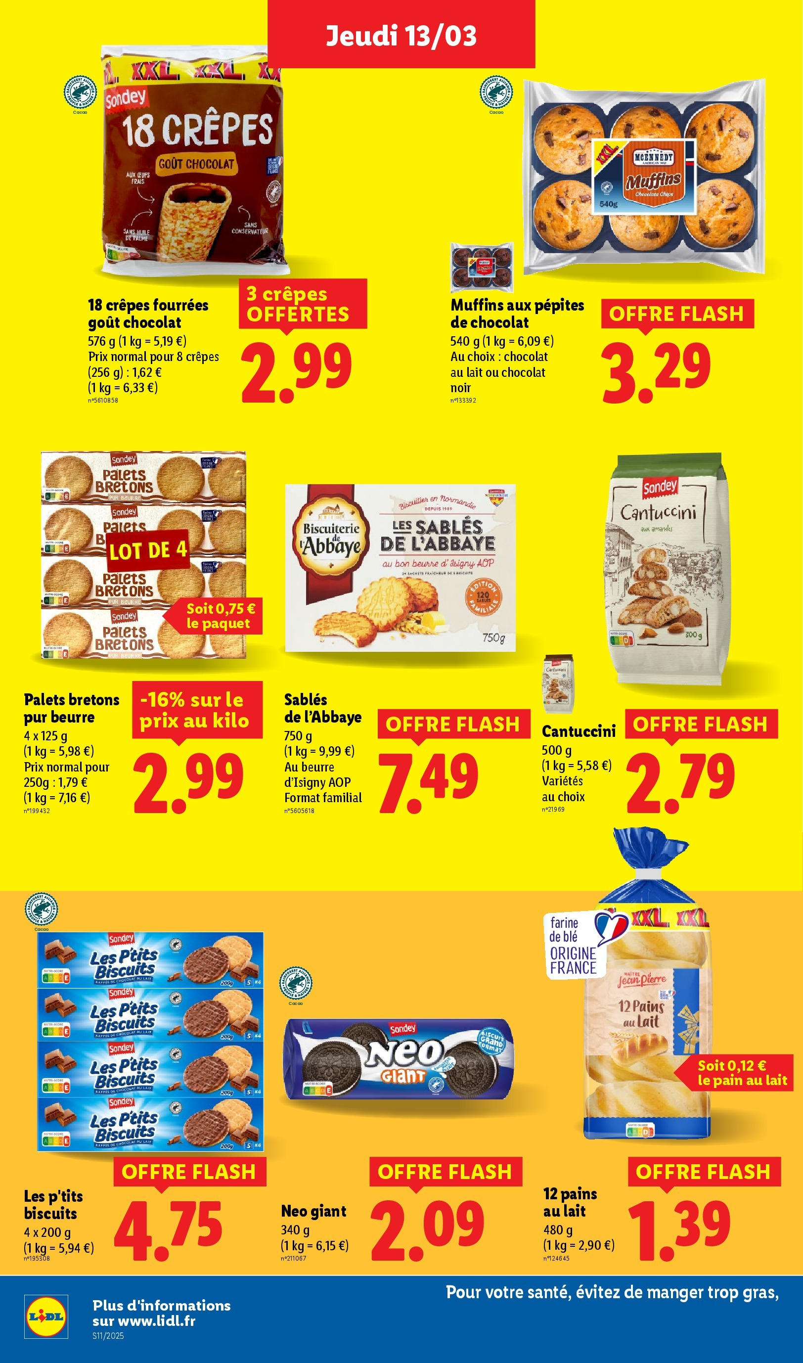 Catalogue LIDL du 12/03/2025 | Promo prospectus en ligne | Page: 20 | Produits: Farine, Lait, Beurre, Pain