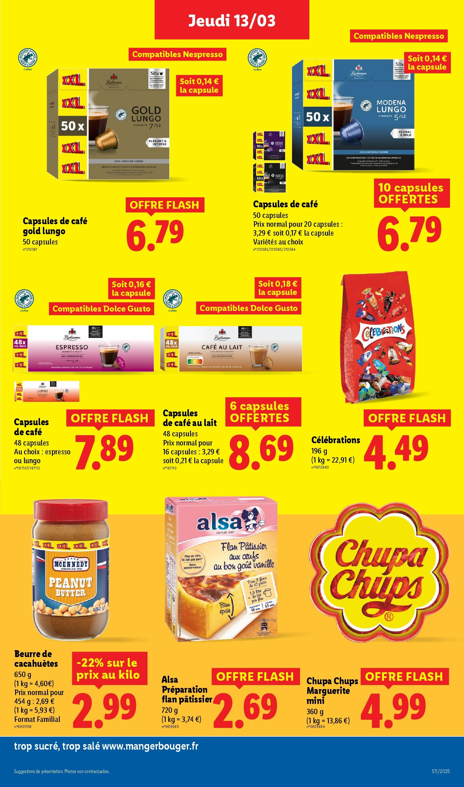 Catalogue LIDL du 12/03/2025 | Promo prospectus en ligne | Page: 21 | Produits: Dolce Gusto, Beurre de cacahuètes, Lait, Café