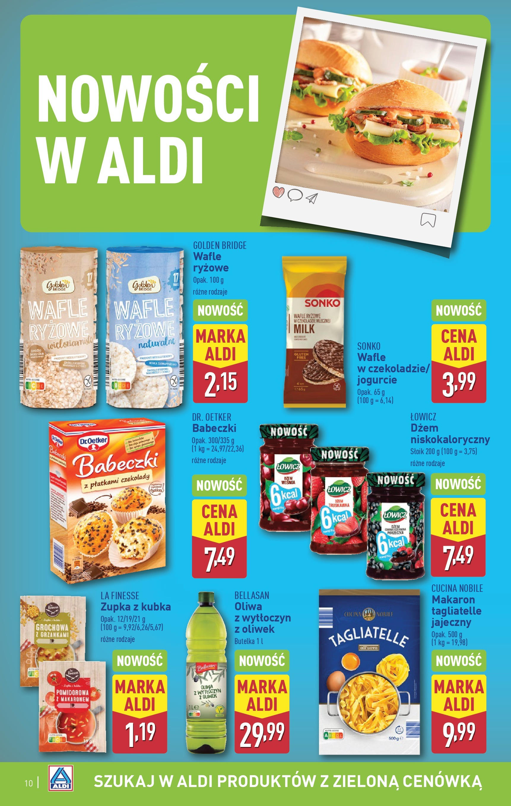 Aldi Gazetka od 10.03.2025 - Ulotka PDF, promocje | Strona: 10 | Produkty: Wafle, Wafle ryżowe, Dżem, Babeczki