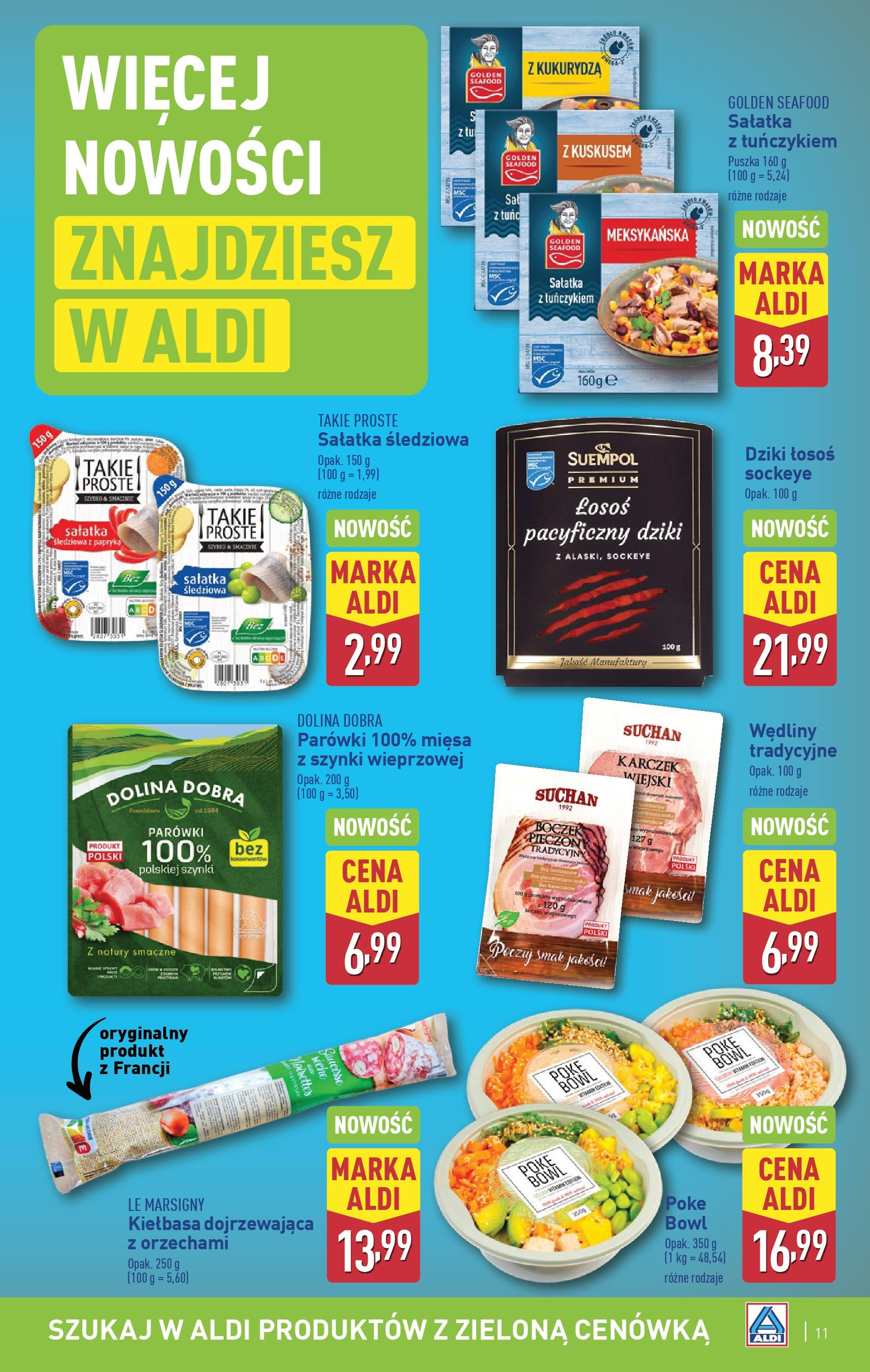 Aldi Gazetka od 10.03.2025 - Ulotka PDF, promocje | Strona: 11 | Produkty: Kukurydza, Parówki, Wędliny, Sałatka