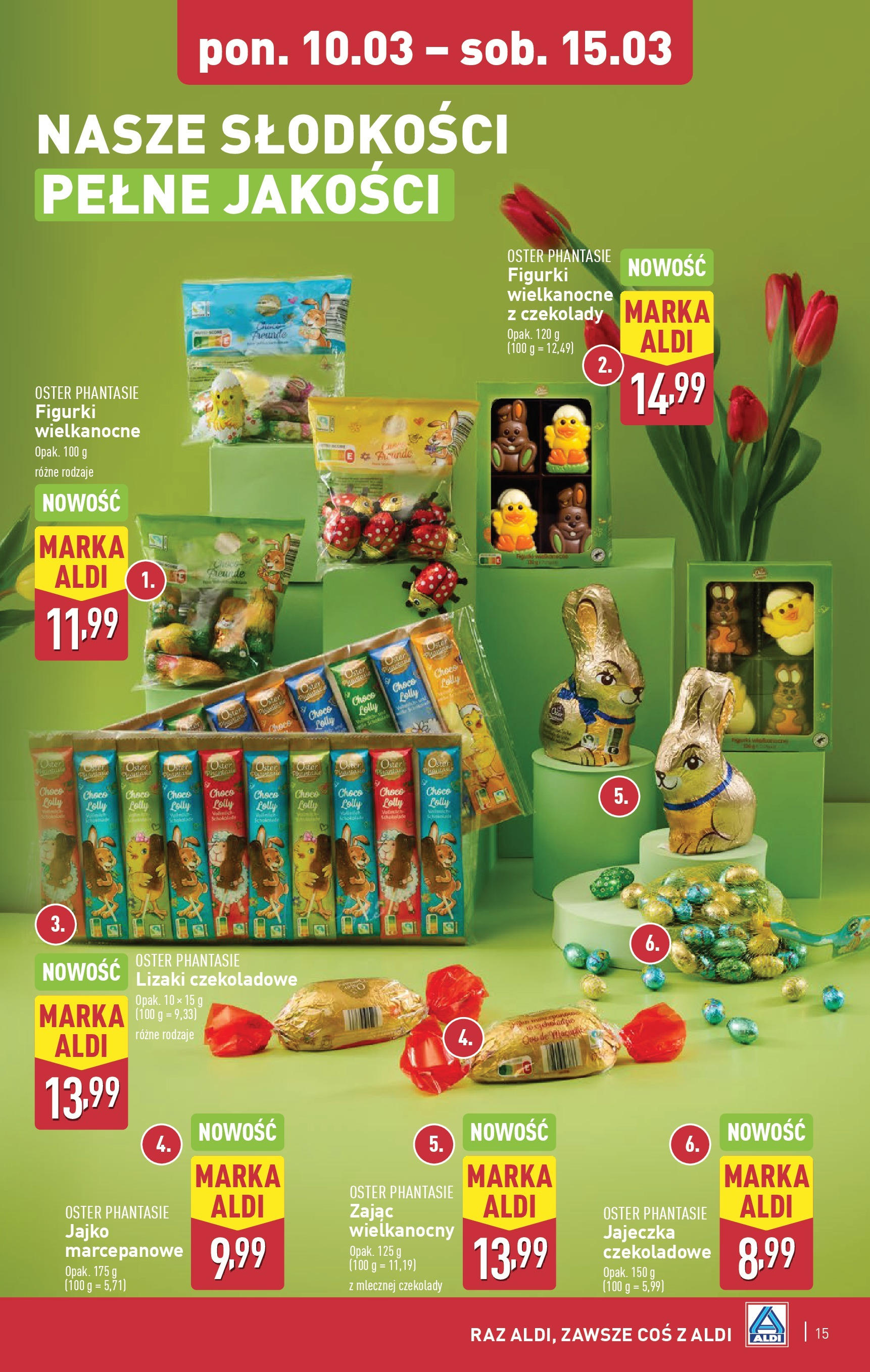 Aldi Gazetka od 10.03.2025 - Ulotka PDF, promocje | Strona: 15 | Produkty: Czekolady, Figurki, Lizaki