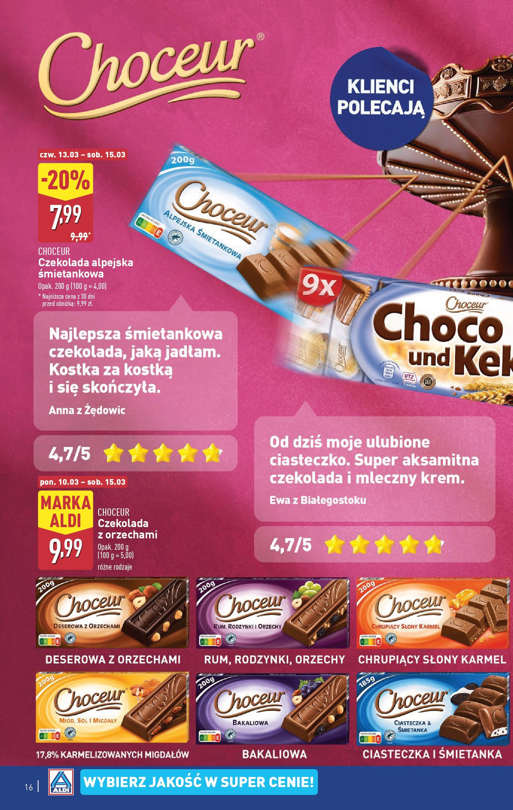 Aldi Gazetka od 10.03.2025 - Ulotka PDF, promocje | Strona: 16 | Produkty: Czekolada, Orzechy, Ciasteczka