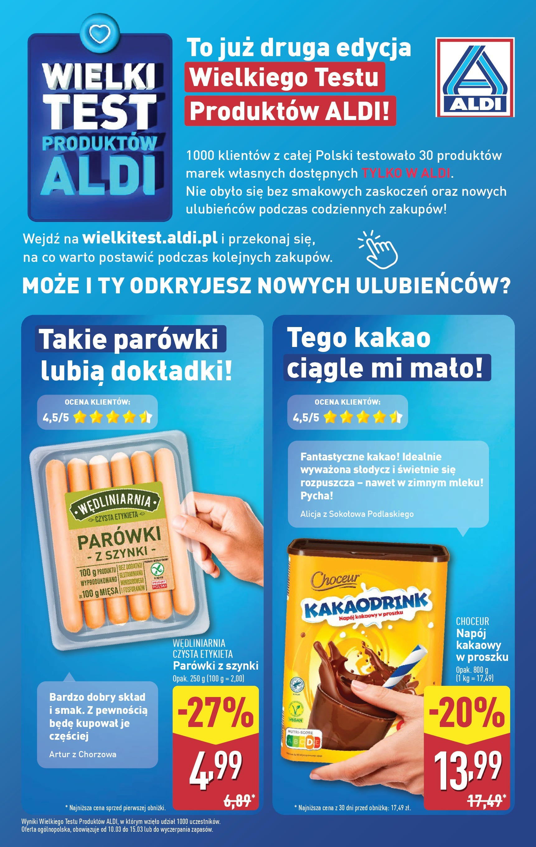 Aldi Gazetka od 10.03.2025 - Ulotka PDF, promocje | Strona: 18 | Produkty: Kakao, Parówki z szynki, Parówki, Lego