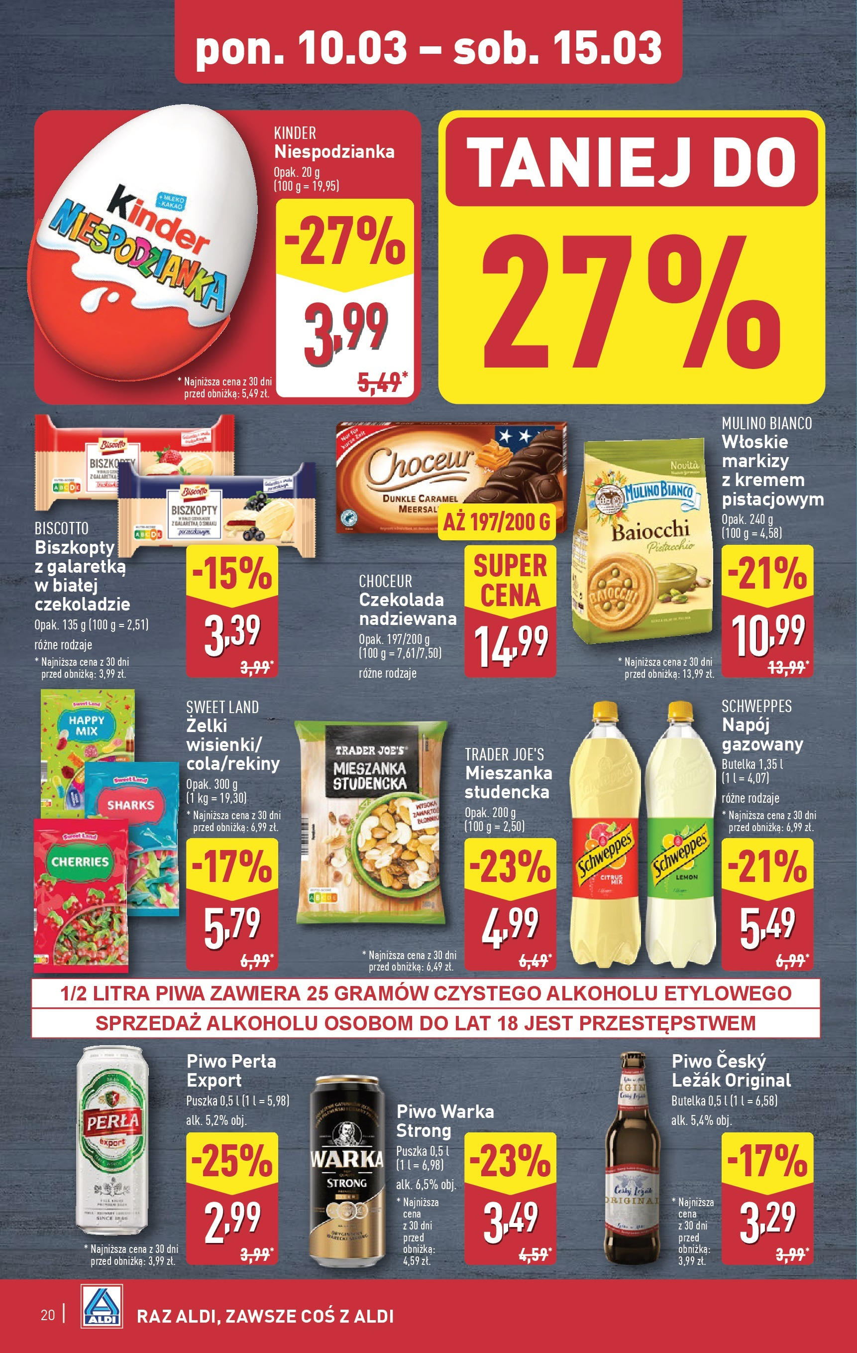 Aldi Gazetka od 10.03.2025 - Ulotka PDF, promocje | Strona: 20 | Produkty: Leżak, Piwo Warka, Czekolada, Piwo