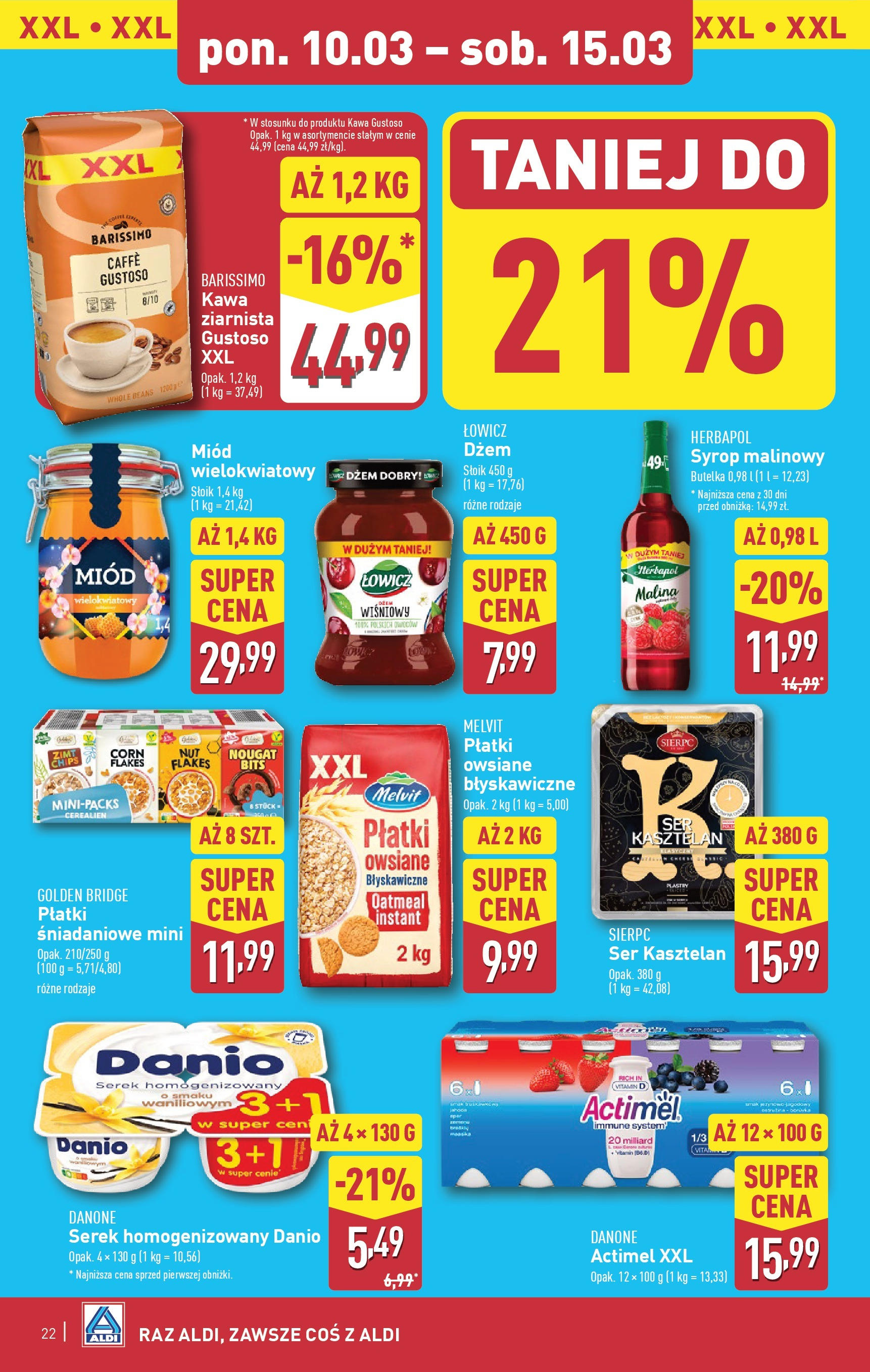 Aldi Gazetka od 10.03.2025 - Ulotka PDF, promocje | Strona: 22 | Produkty: Syrop, Syrop malinowy, Kawa, Płatki