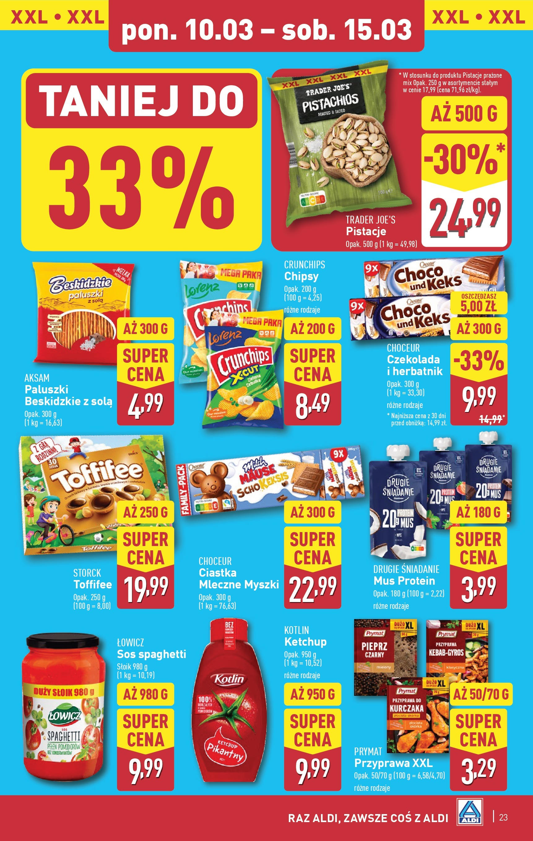 Aldi Gazetka od 10.03.2025 - Ulotka PDF, promocje | Strona: 23 | Produkty: Chipsy, Ciastka, Sos, Pieprz