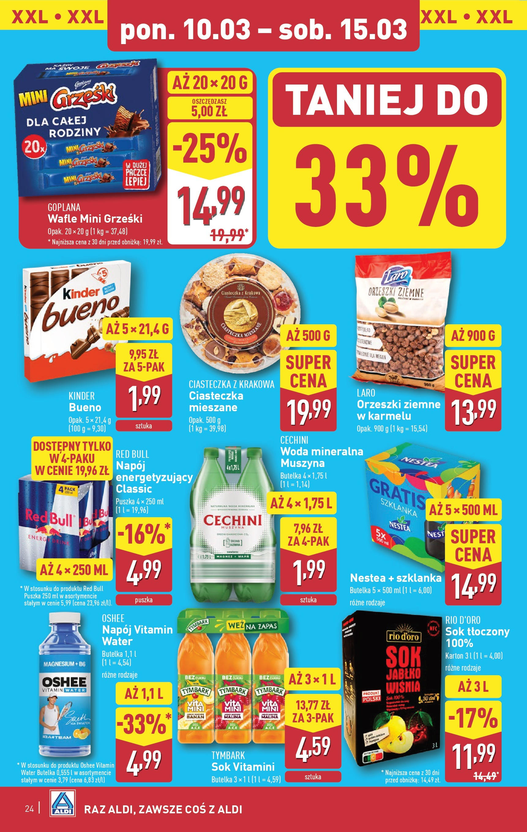 Aldi Gazetka od 10.03.2025 - Ulotka PDF, promocje | Strona: 24 | Produkty: Szklanka, Orzeszki ziemne, Sok, Ciasteczka