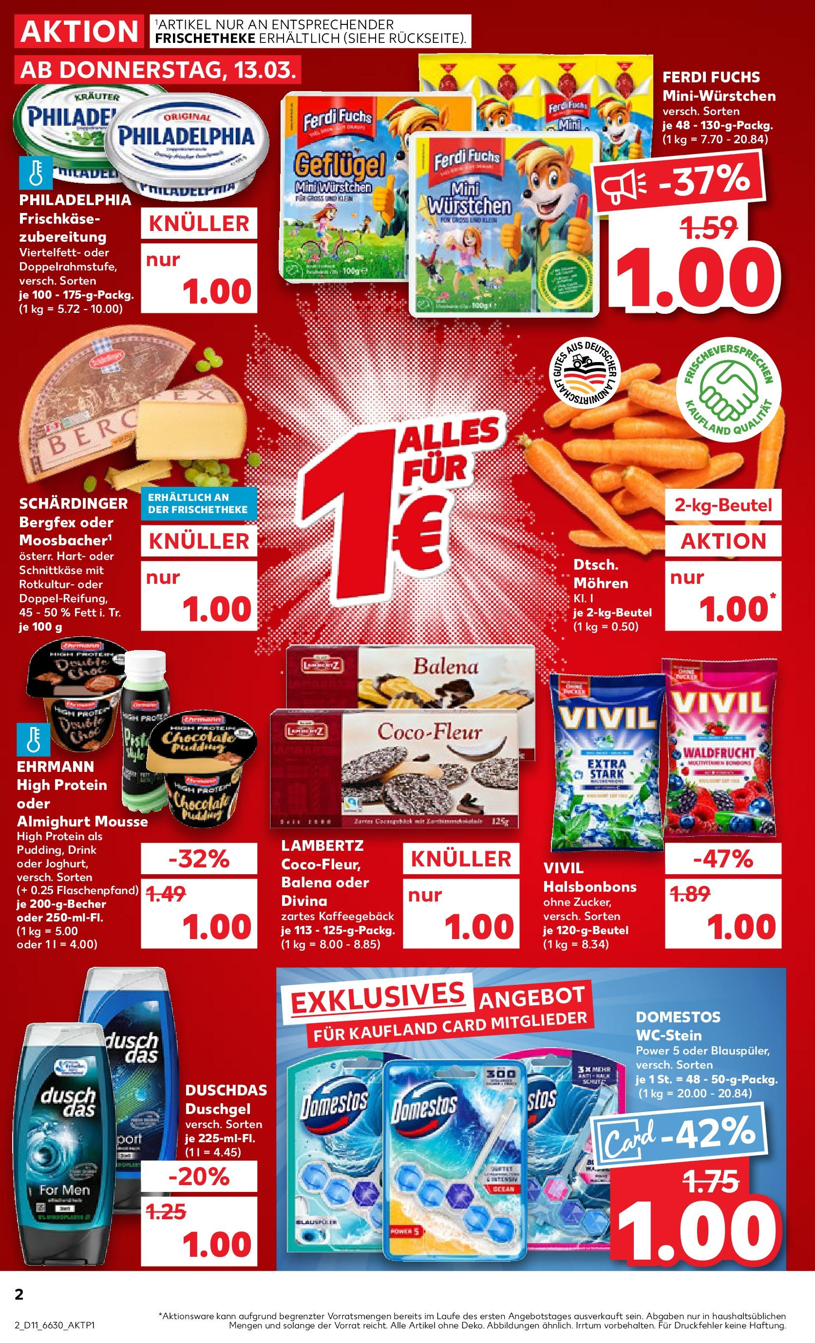 Kaufland - Kaufland: Wochenangebote (ab 12.03.2025) » Angebote Online zum Blättern | Seite: 2 | Produkte: Philadelphia, Mohren, Duschgel, Duschdas