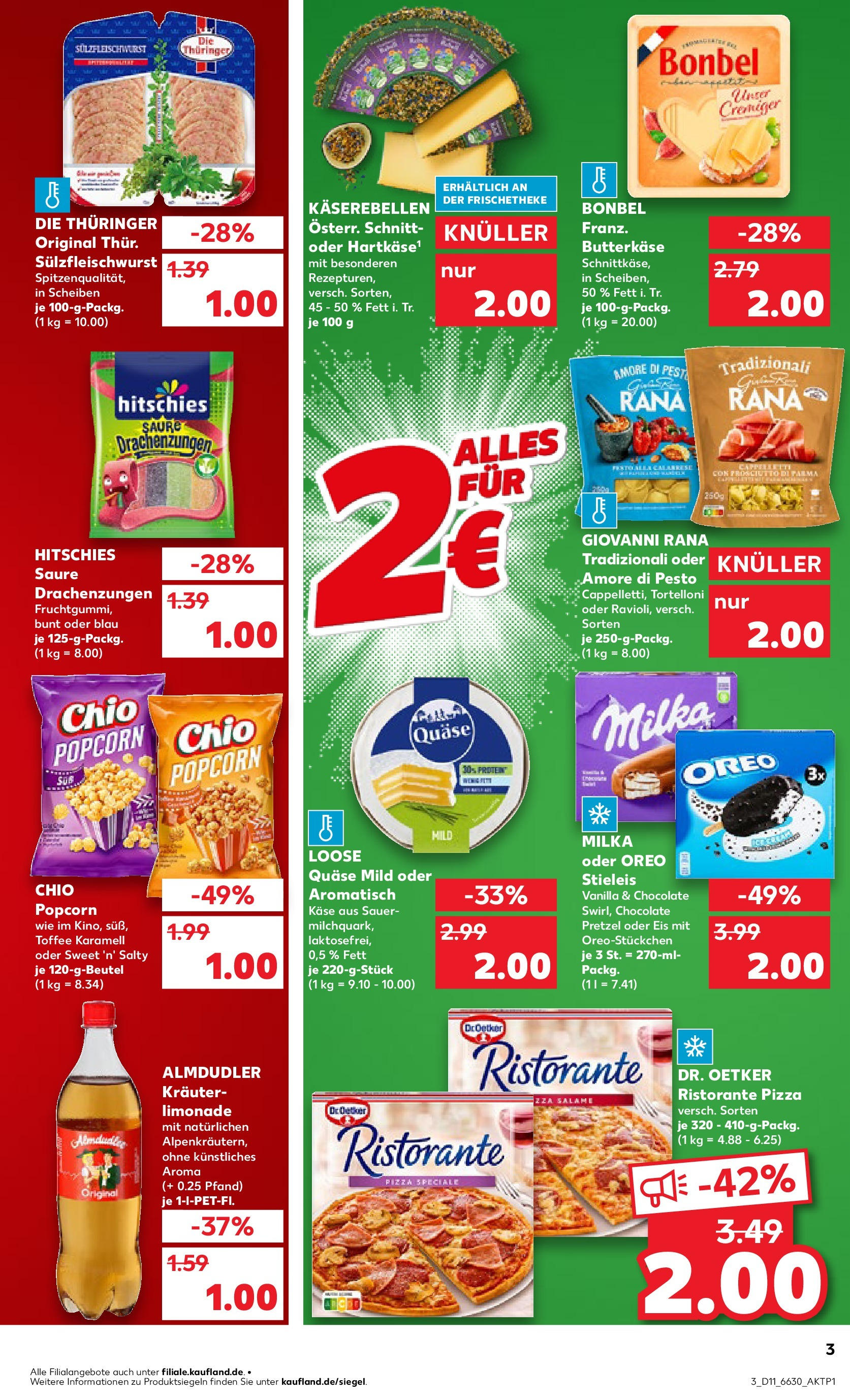 Kaufland - Kaufland: Wochenangebote (ab 12.03.2025) » Angebote Online zum Blättern | Seite: 3 | Produkte: Ristorante, Käse, Limonade, Eis