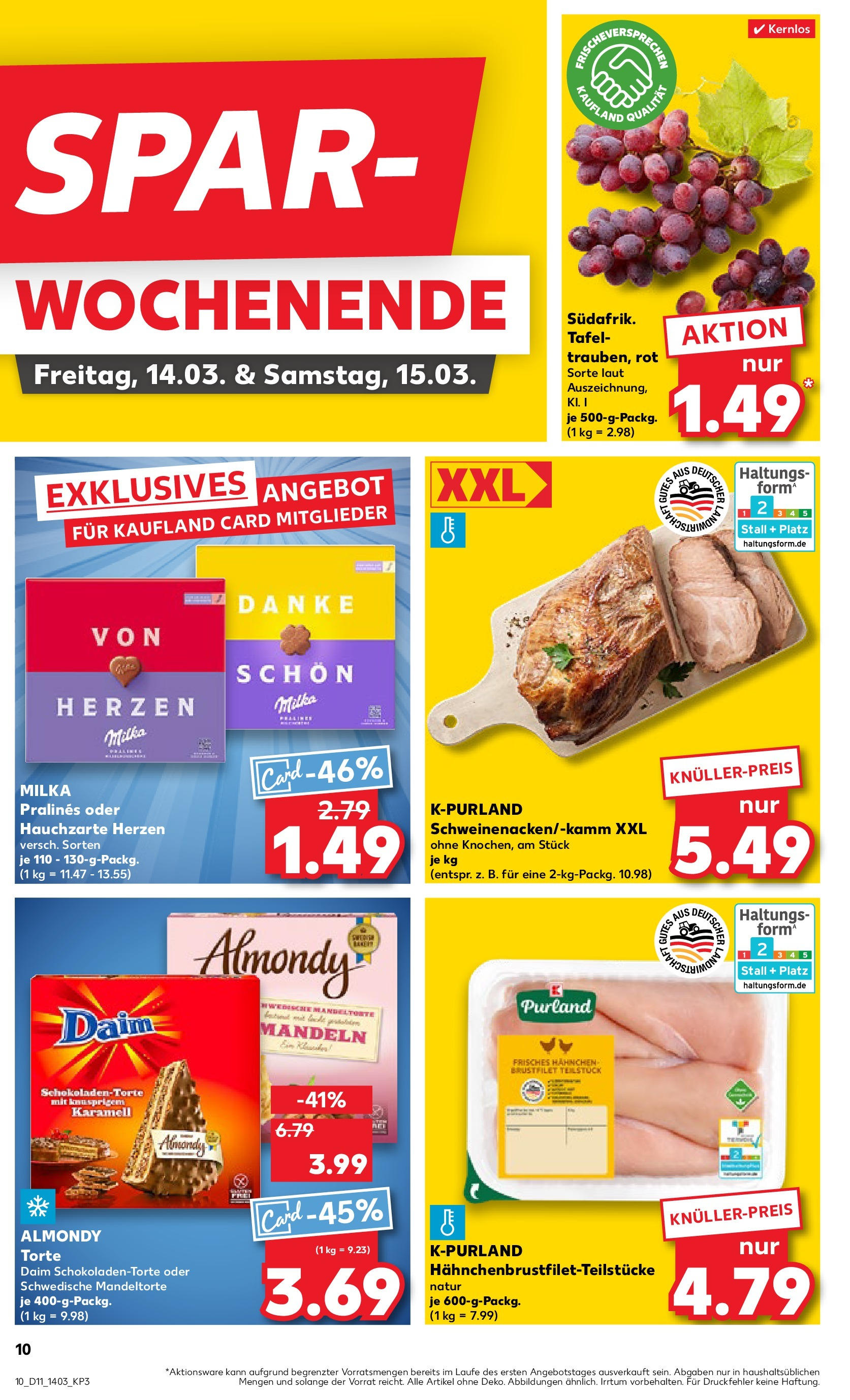 Kaufland - Oberhausen, Concordiastraße 32 (ab 13.03.2025) » Angebote Online zum Blättern | Seite: 10 | Produkte: Mandeln, Milka