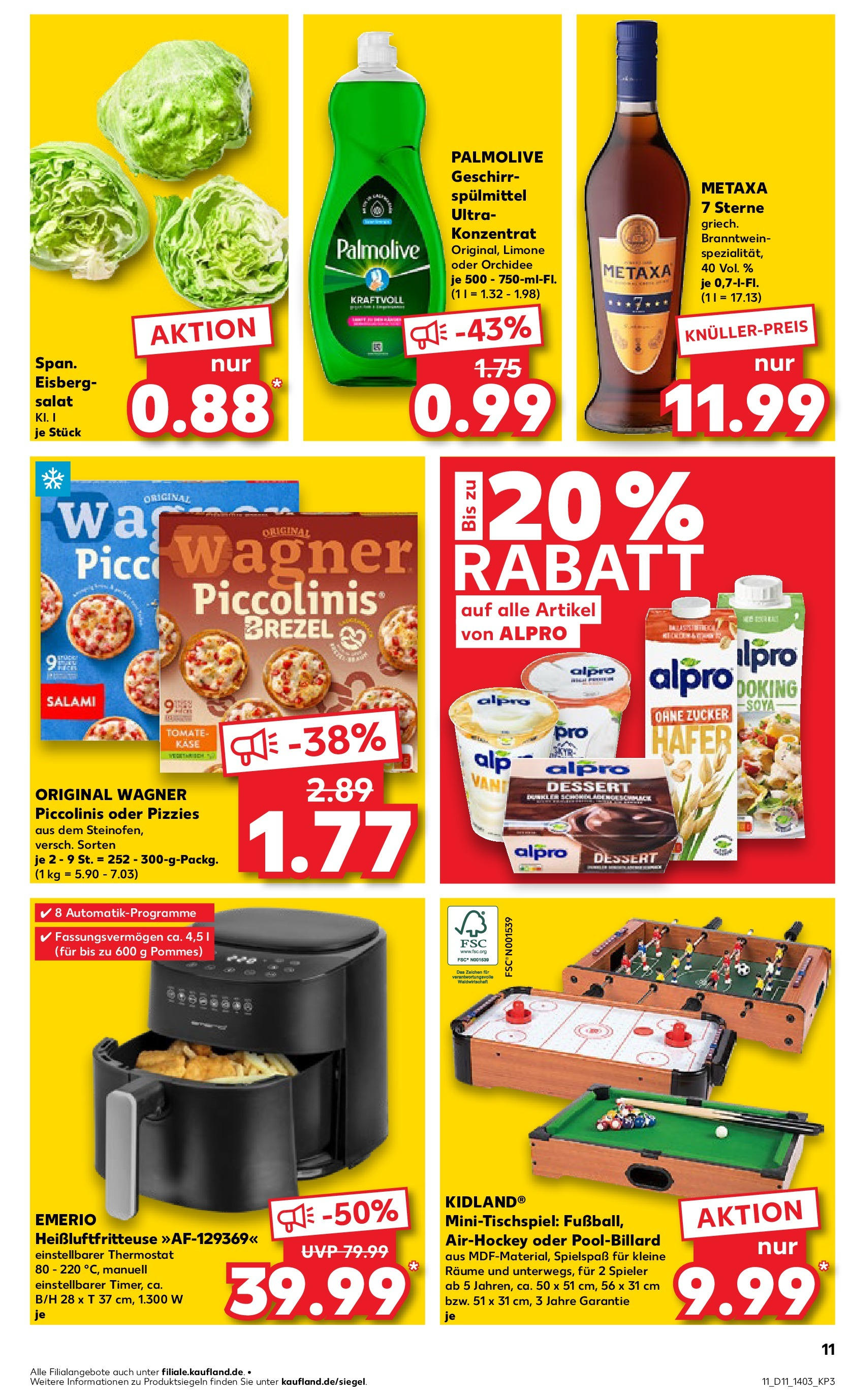 Kaufland - Oberhausen, Concordiastraße 32 (ab 13.03.2025) » Angebote Online zum Blättern | Seite: 11 | Produkte: Orchidee, Piccolinis, Heißluftfritteuse, Salat