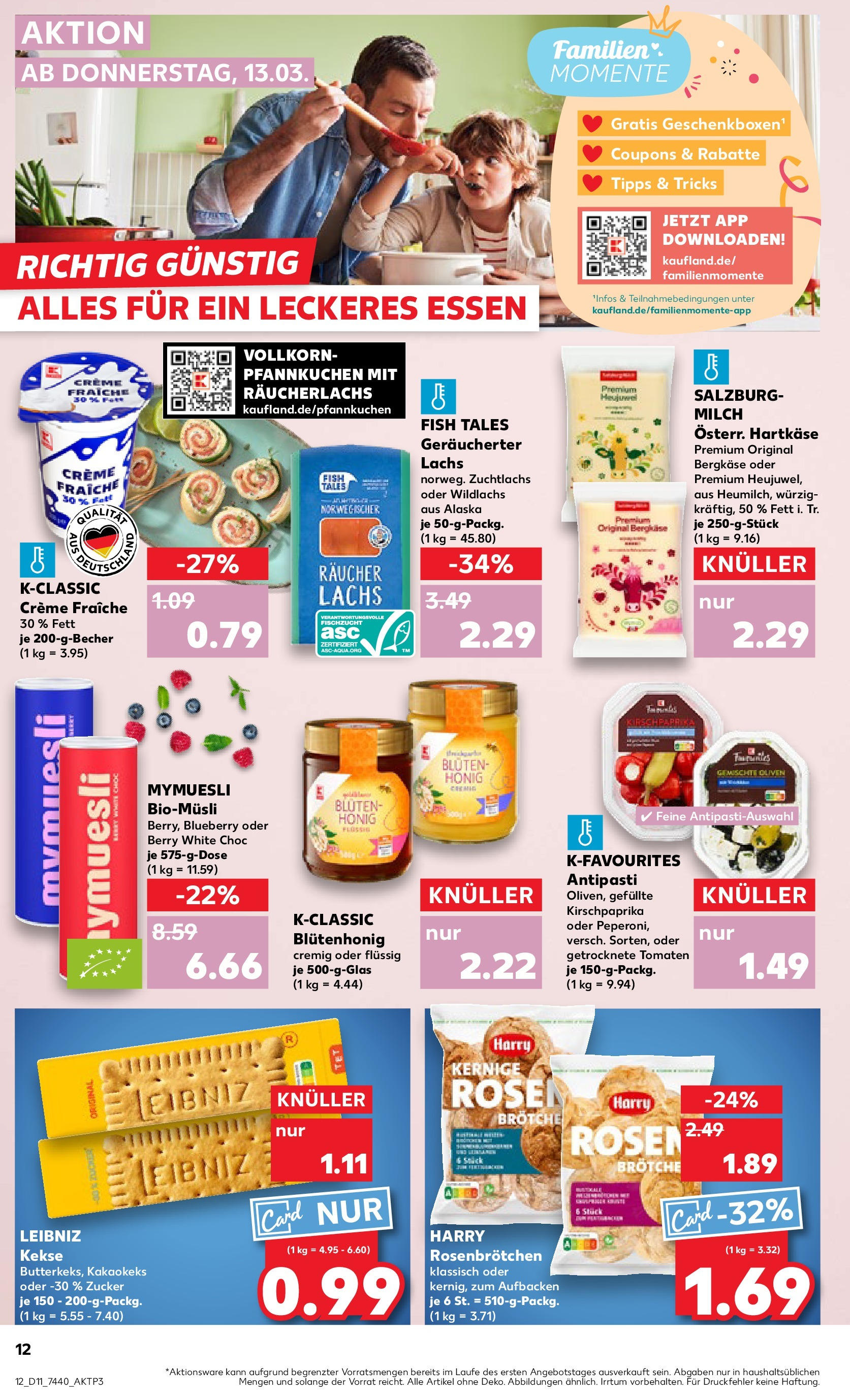 Kaufland - Kaufland: Wochenangebote (ab 12.03.2025) » Angebote Online zum Blättern | Seite: 12 | Produkte: Tomaten, Pfannkuchen, Lachs, Räucherlachs