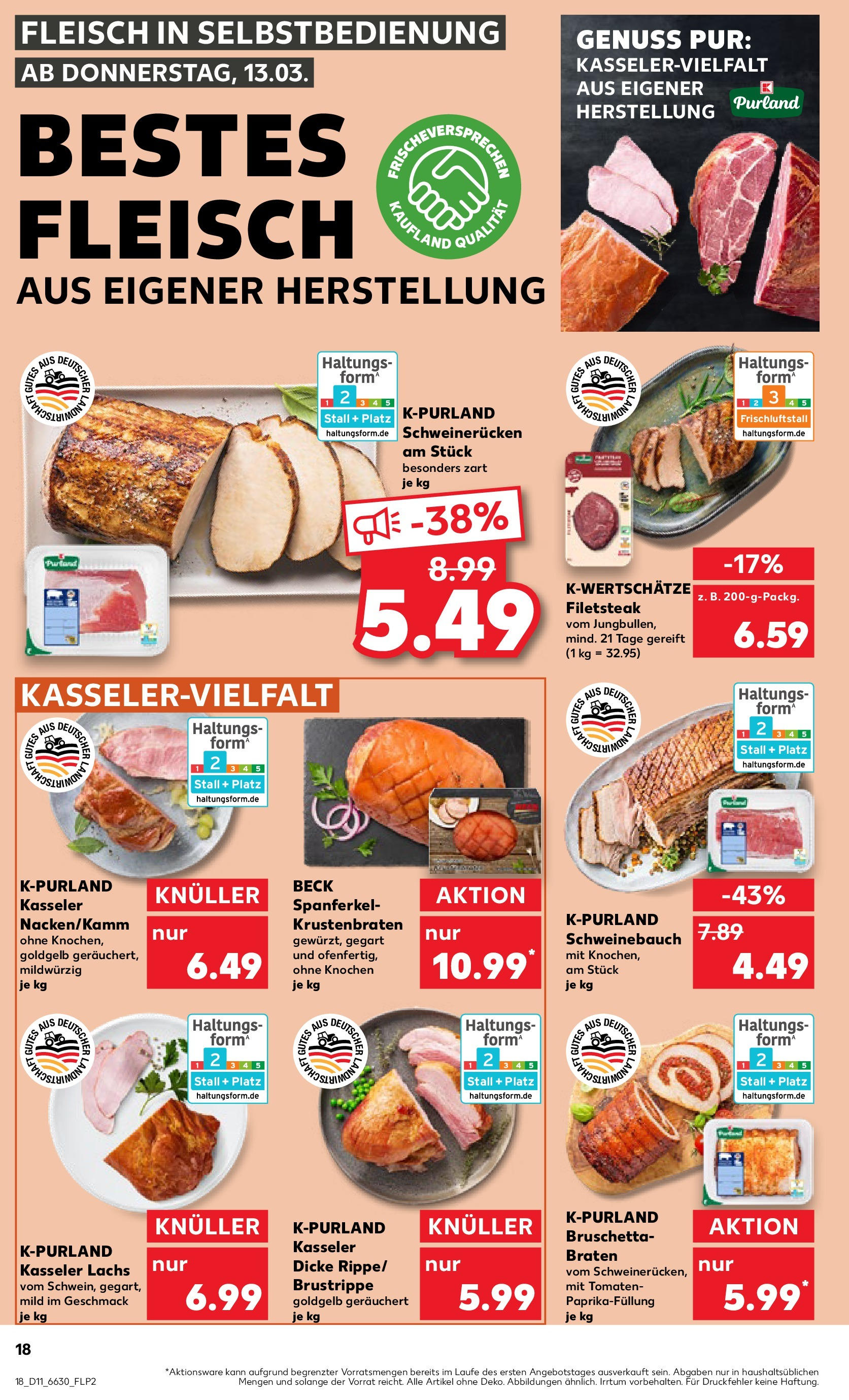 Kaufland - Kaufland: Wochenangebote (ab 12.03.2025) » Angebote Online zum Blättern | Seite: 18 | Produkte: Schweinebauch, Lachs, Schweinerucken, Fleisch