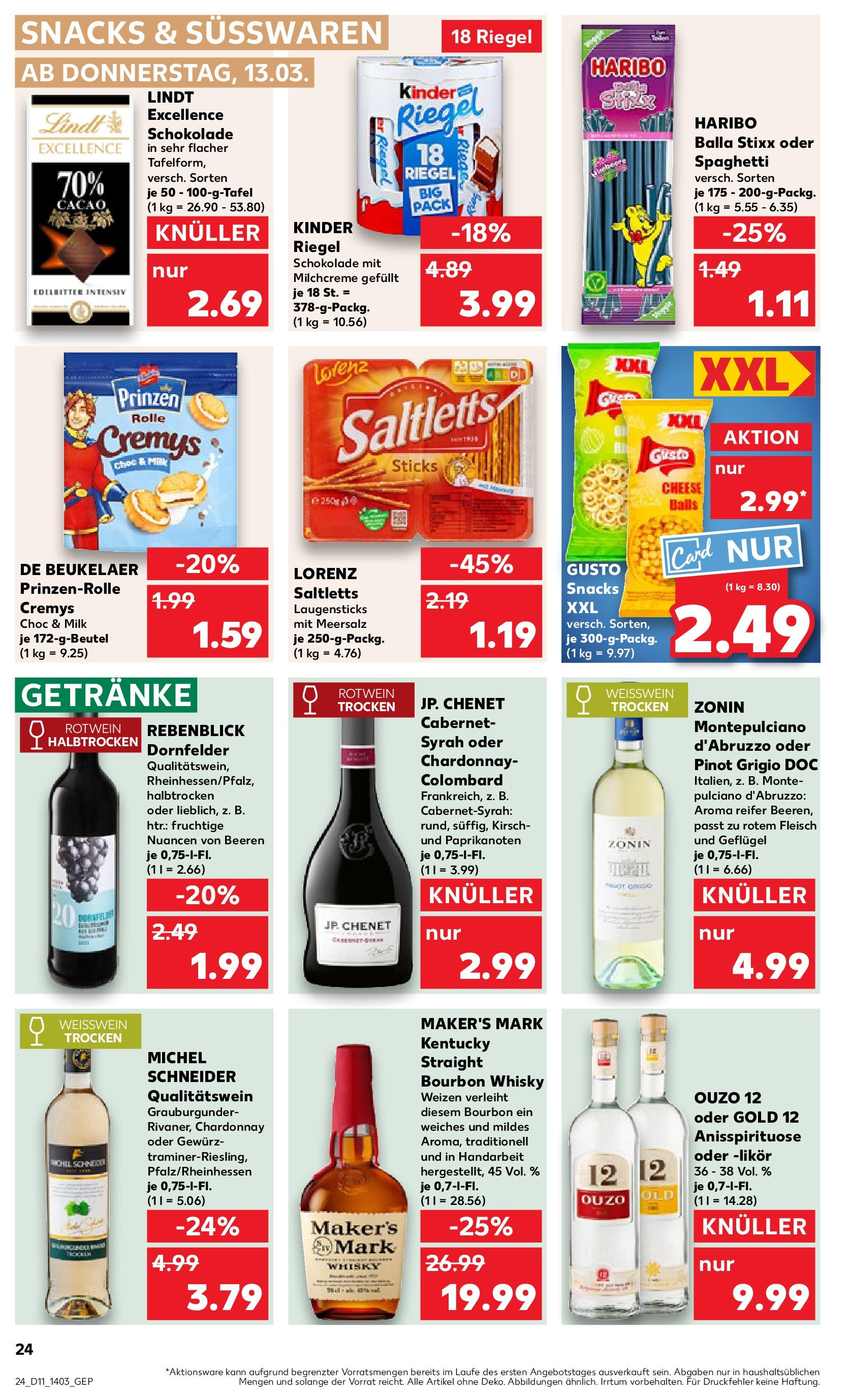 Kaufland - Oberhausen, Concordiastraße 32 (ab 13.03.2025) » Angebote Online zum Blättern | Seite: 24 | Produkte: Whisky, Ouzo 12, Bourbon, Fleisch