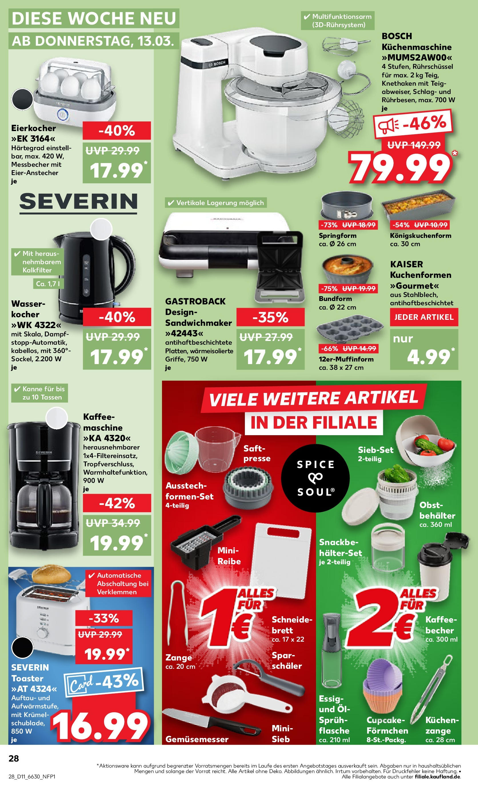 Kaufland - Kaufland: Wochenangebote (ab 12.03.2025) » Angebote Online zum Blättern | Seite: 28 | Produkte: Toaster, Öl, Essig, Wasser