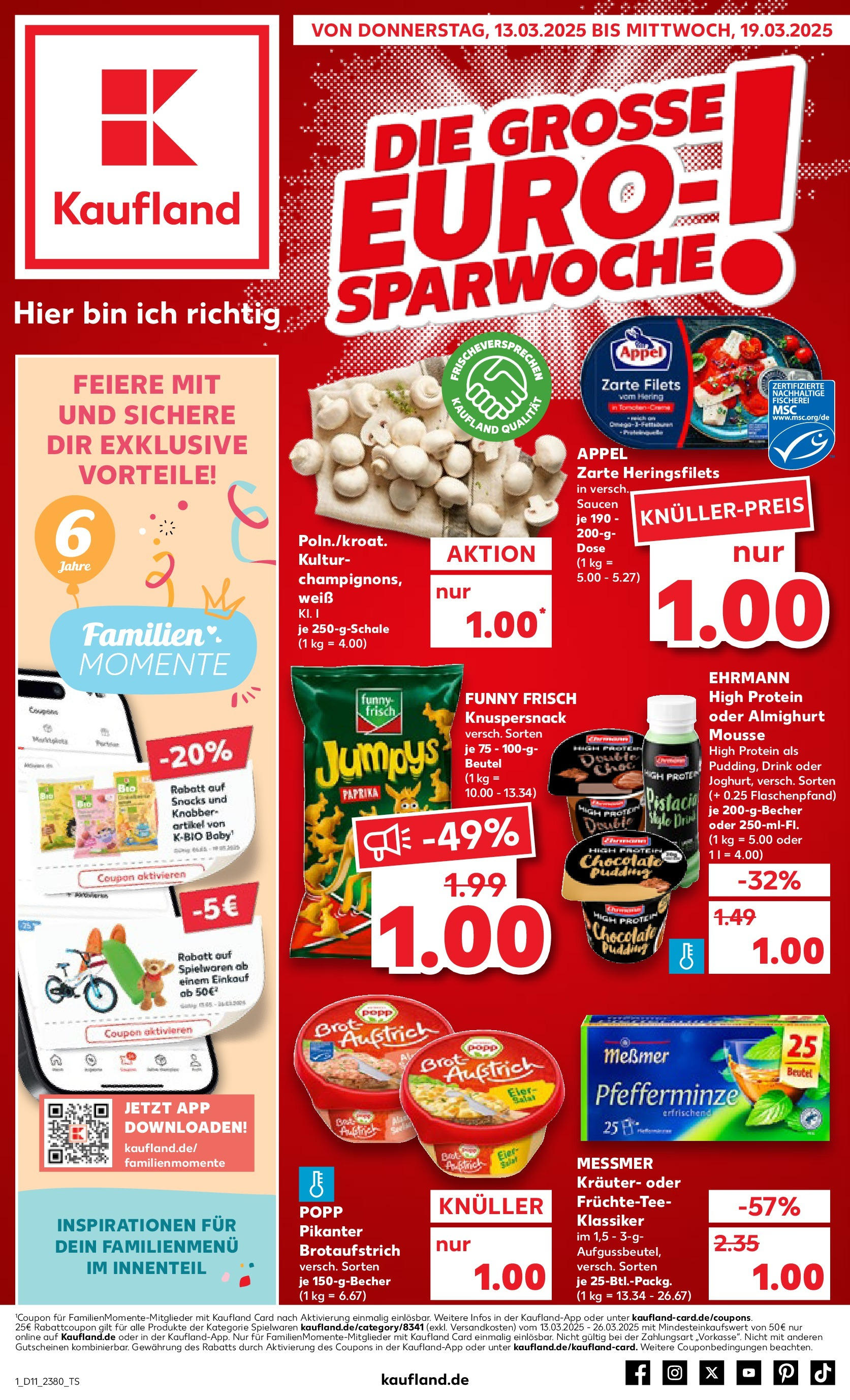 Kaufland - Peißenberg, Schongauer Straße 20 (ab 13.03.2025) » Angebote Online zum Blättern | Seite: 1 | Produkte: Funny frisch, Paprika, Brot, PC