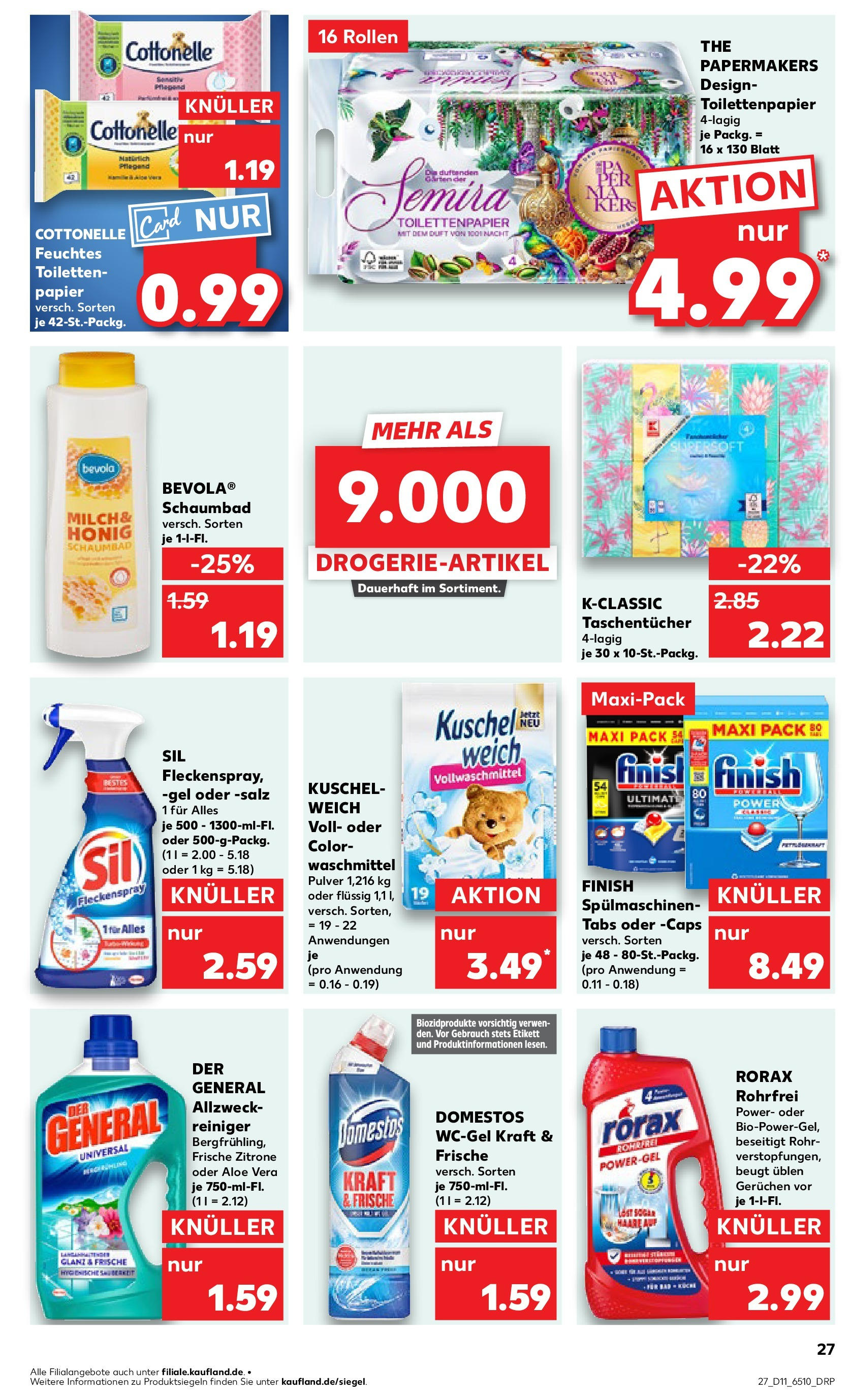 Kaufland - Kaufland: Wochenangebote (ab 12.03.2025) » Angebote Online zum Blättern | Seite: 27 | Produkte: Finish, Waschmittel, Salz, Toilettenpapier