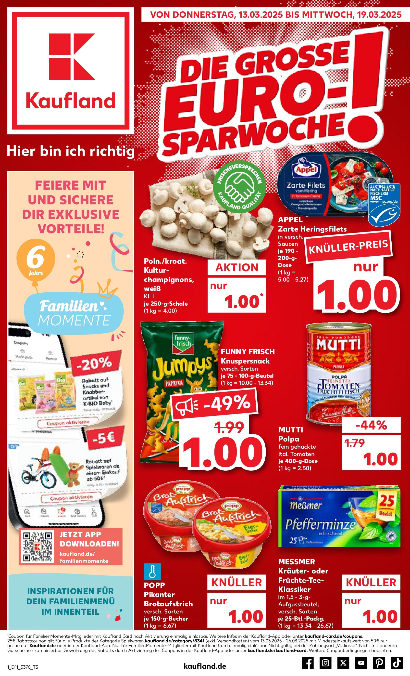 Kaufland - Kaufland: Wochenangebote (ab 12.03.2025) » Angebote Online zum Blättern | Seite: 1 | Produkte: Eier, Tomaten, Paprika, Brot