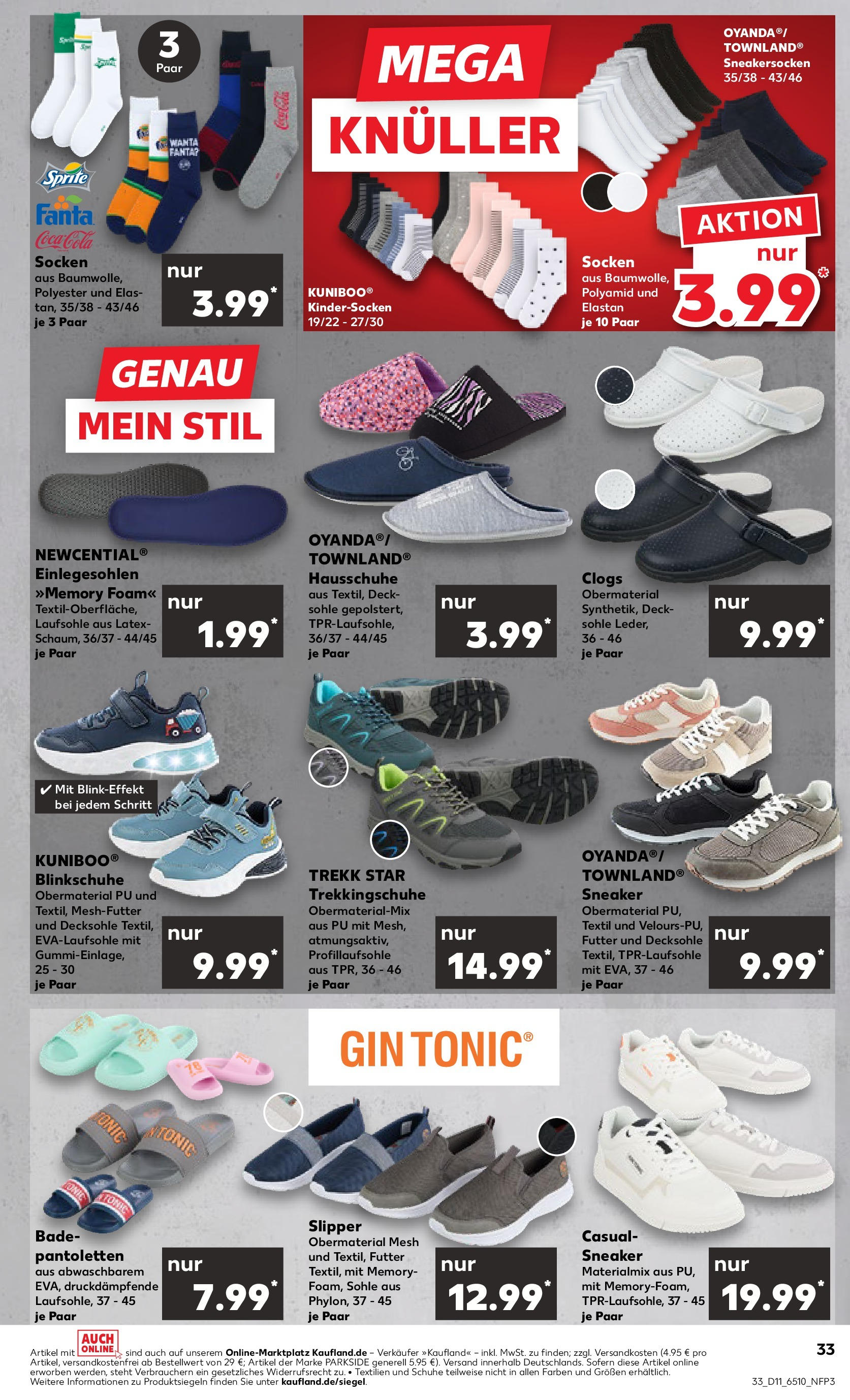 Kaufland - Kaufland: Wochenangebote (ab 12.03.2025) » Angebote Online zum Blättern | Seite: 33 | Produkte: Cola, Socken, Hausschuhe, Gin