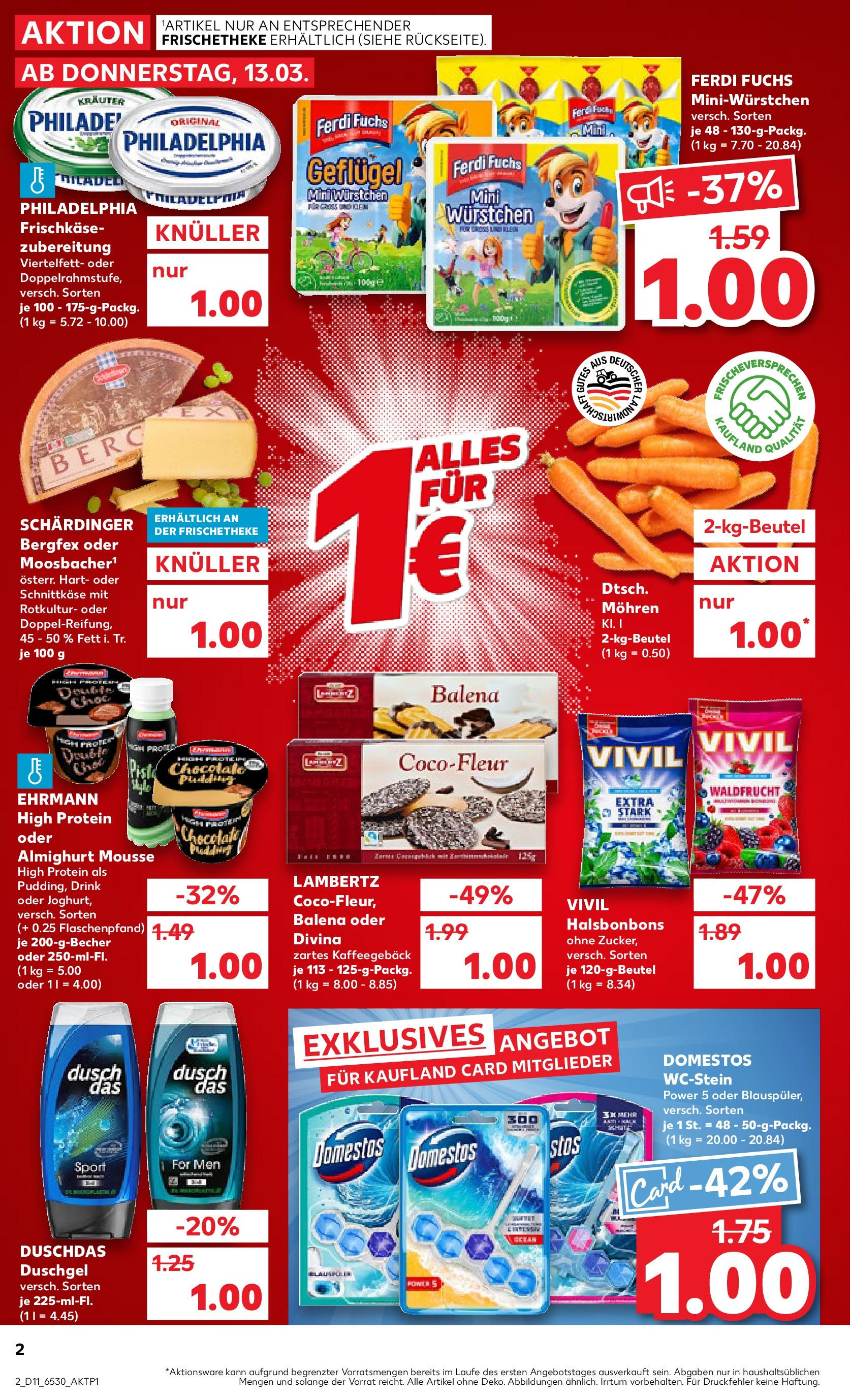 Kaufland - Kaufland: Wochenangebote (ab 12.03.2025) » Angebote Online zum Blättern | Seite: 2 | Produkte: Philadelphia, Duschdas, Zucker, Frischkase