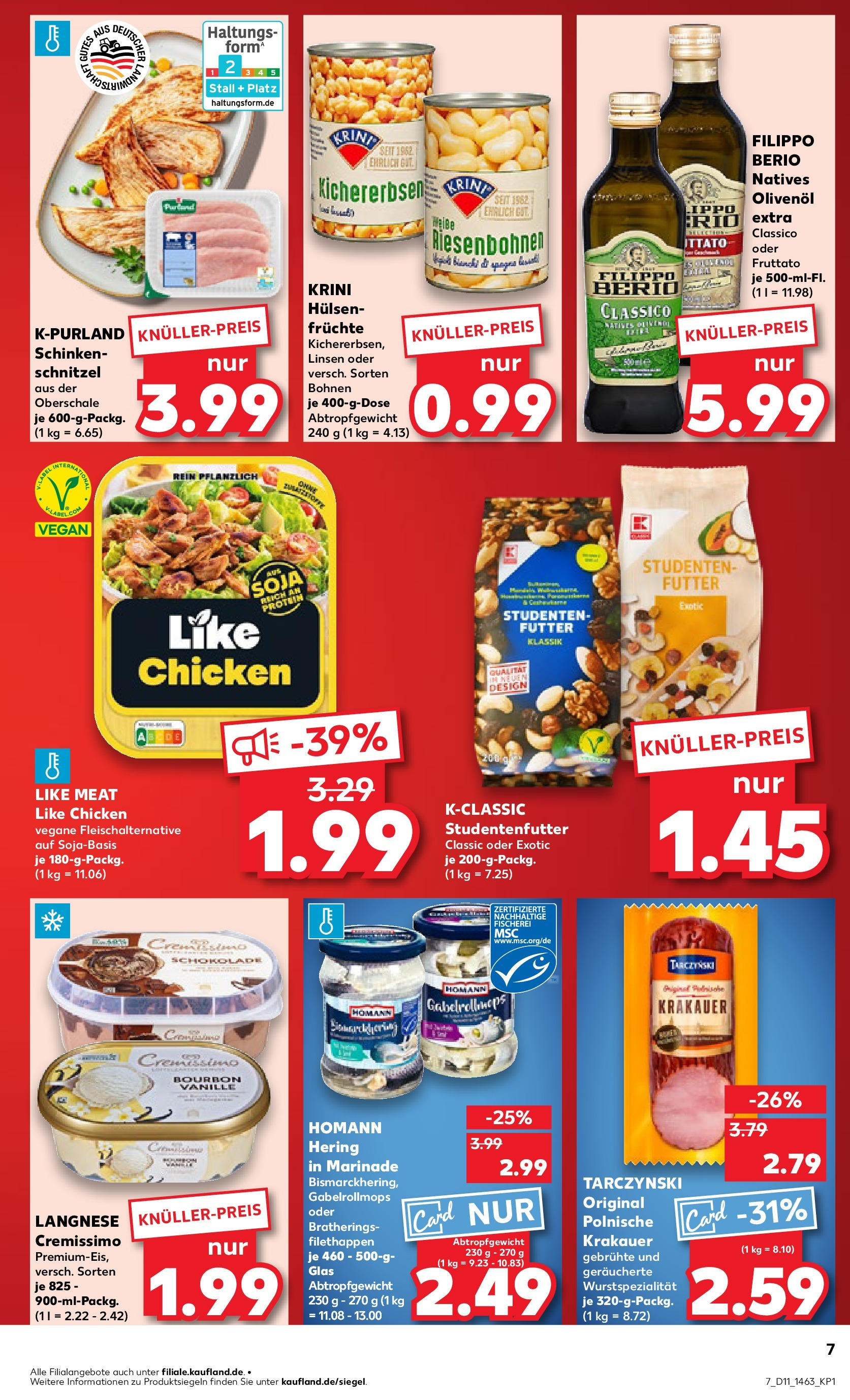 Kaufland - Kaufland: Wochenangebote (ab 12.03.2025) » Angebote Online zum Blättern | Seite: 7 | Produkte: Schokolade, Schnitzel, Like meat, Schinken