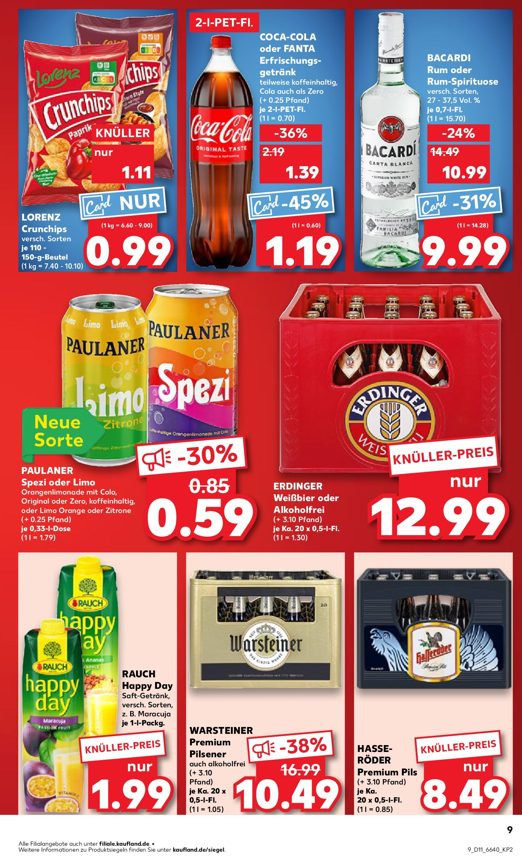 Kaufland - Kaufland: Wochenangebote (ab 12.03.2025) » Angebote Online zum Blättern | Seite: 9 | Produkte: Erdinger, Cola, Ananas, Warsteiner