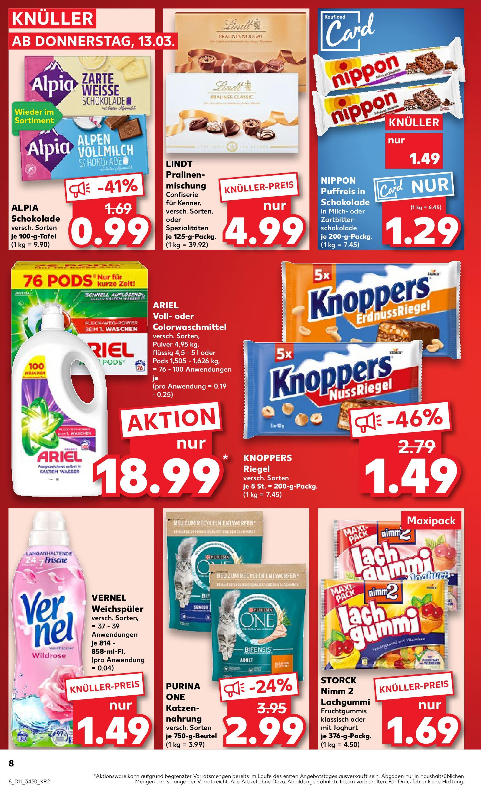 Kaufland - Kaufland: Wochenangebote (ab 12.03.2025) » Angebote Online zum Blättern | Seite: 8 | Produkte: Milch, Joghurt, Wasser, Knoppers