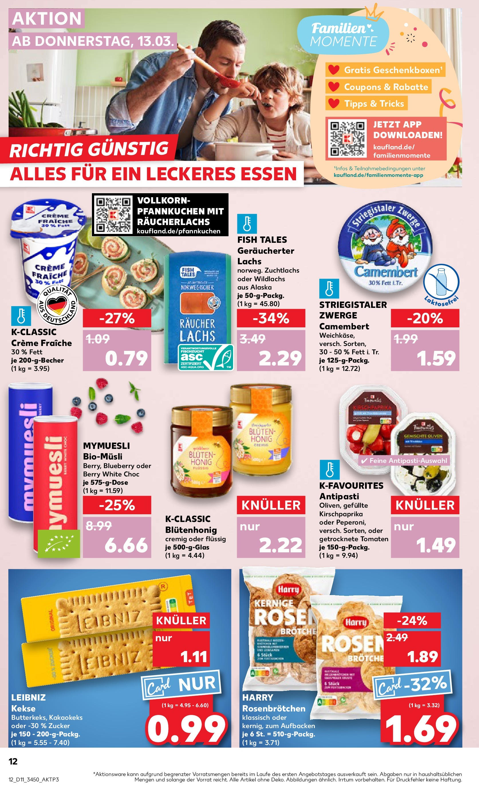 Kaufland - Kaufland: Wochenangebote (ab 12.03.2025) » Angebote Online zum Blättern | Seite: 12 | Produkte: Tomaten, Pfannkuchen, Lachs, Kekse