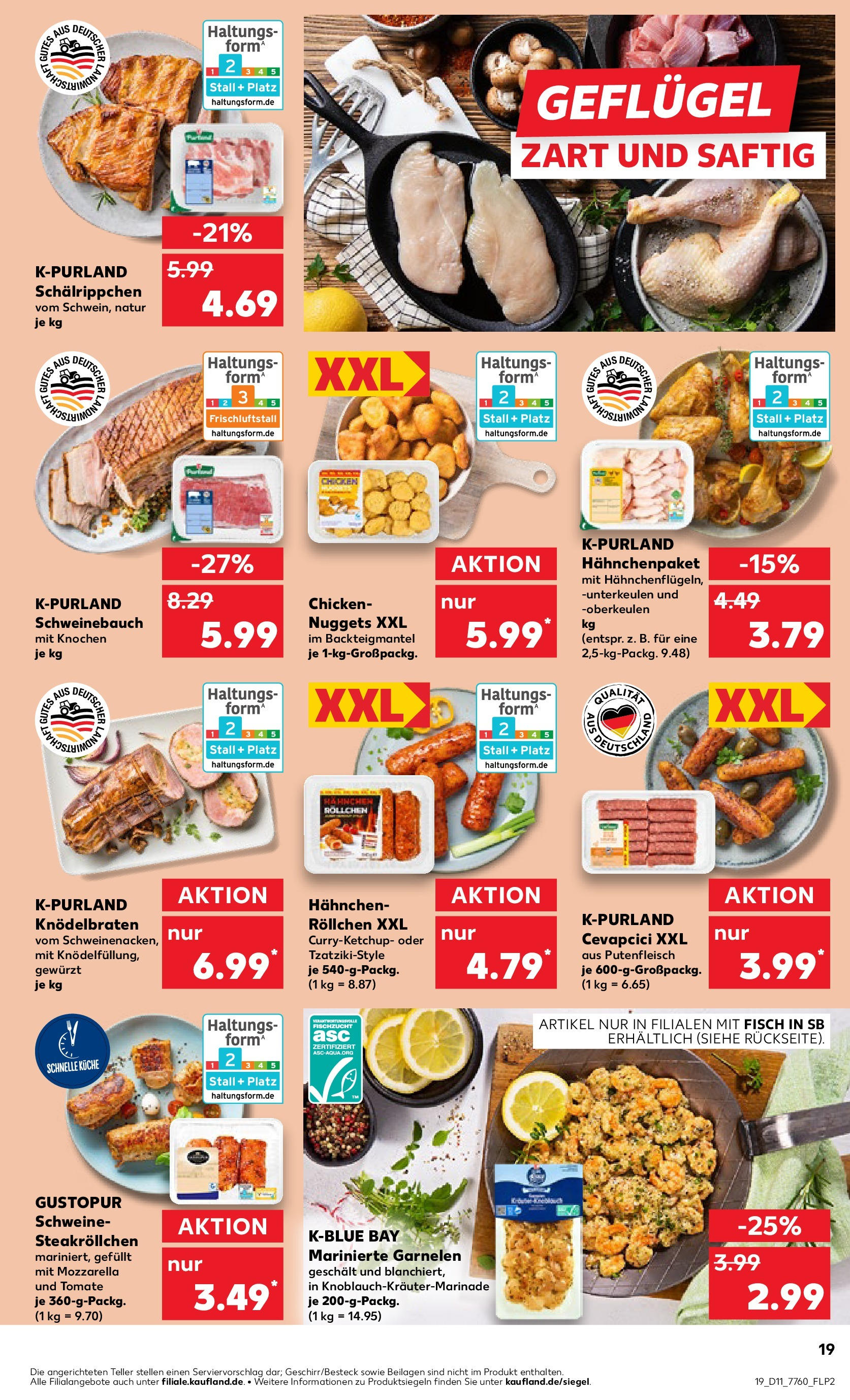 Kaufland - Kaufland: Wochenangebote (ab 12.03.2025) » Angebote Online zum Blättern | Seite: 19 | Produkte: Mozzarella, Schweinebauch, Garnelen, Fisch