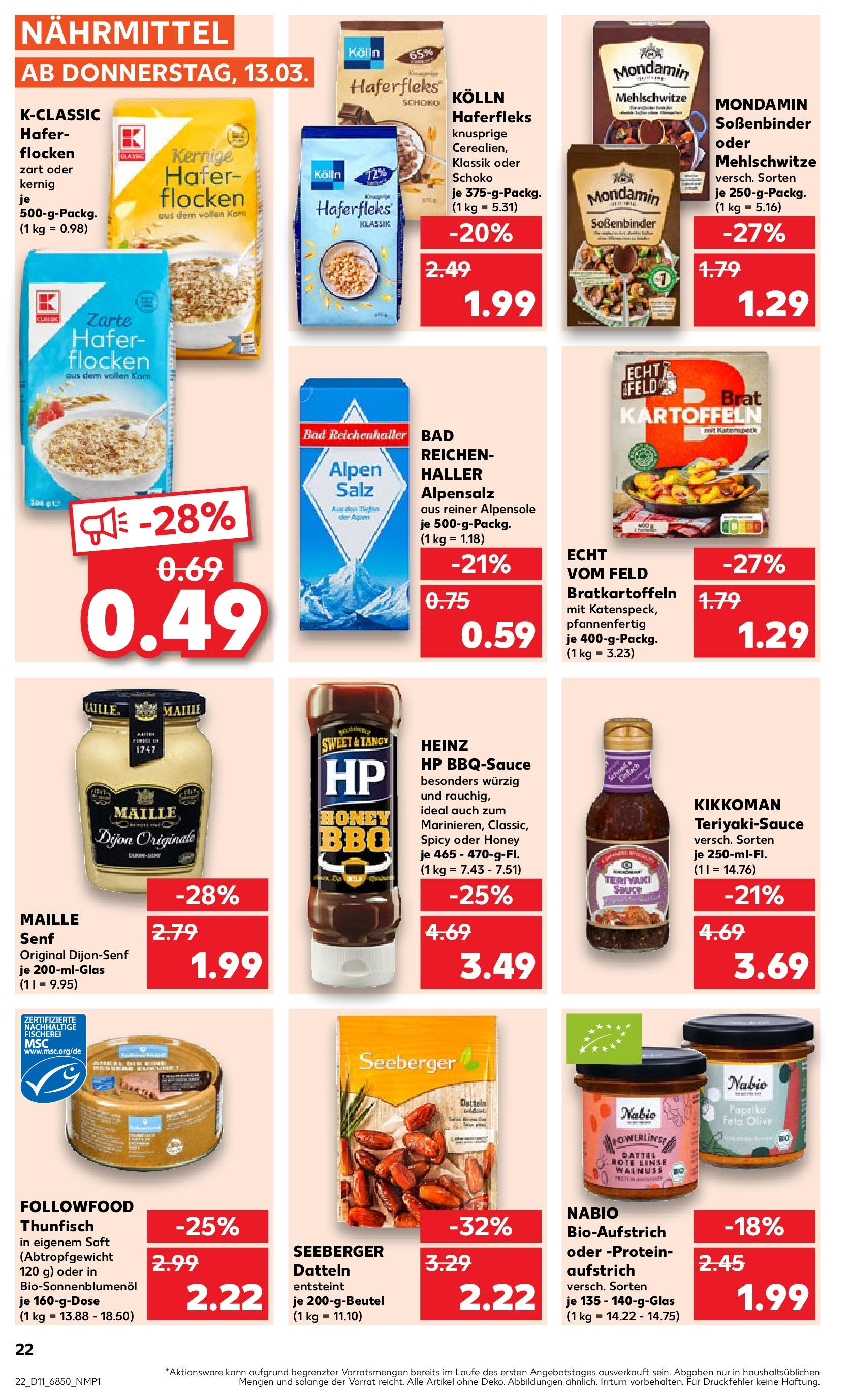 Kaufland - Kaufland: Wochenangebote (ab 12.03.2025) » Angebote Online zum Blättern | Seite: 22 | Produkte: Bad, Salz, Saft, Flocken