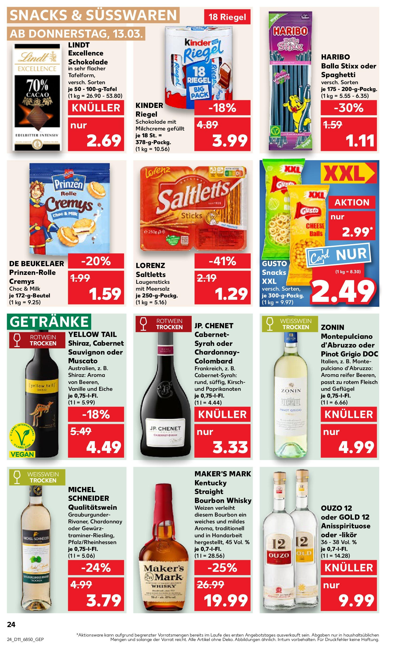 Kaufland - Kaufland: Wochenangebote (ab 12.03.2025) » Angebote Online zum Blättern | Seite: 24 | Produkte: Ouzo 12, Ouzo, Schokolade, Likör