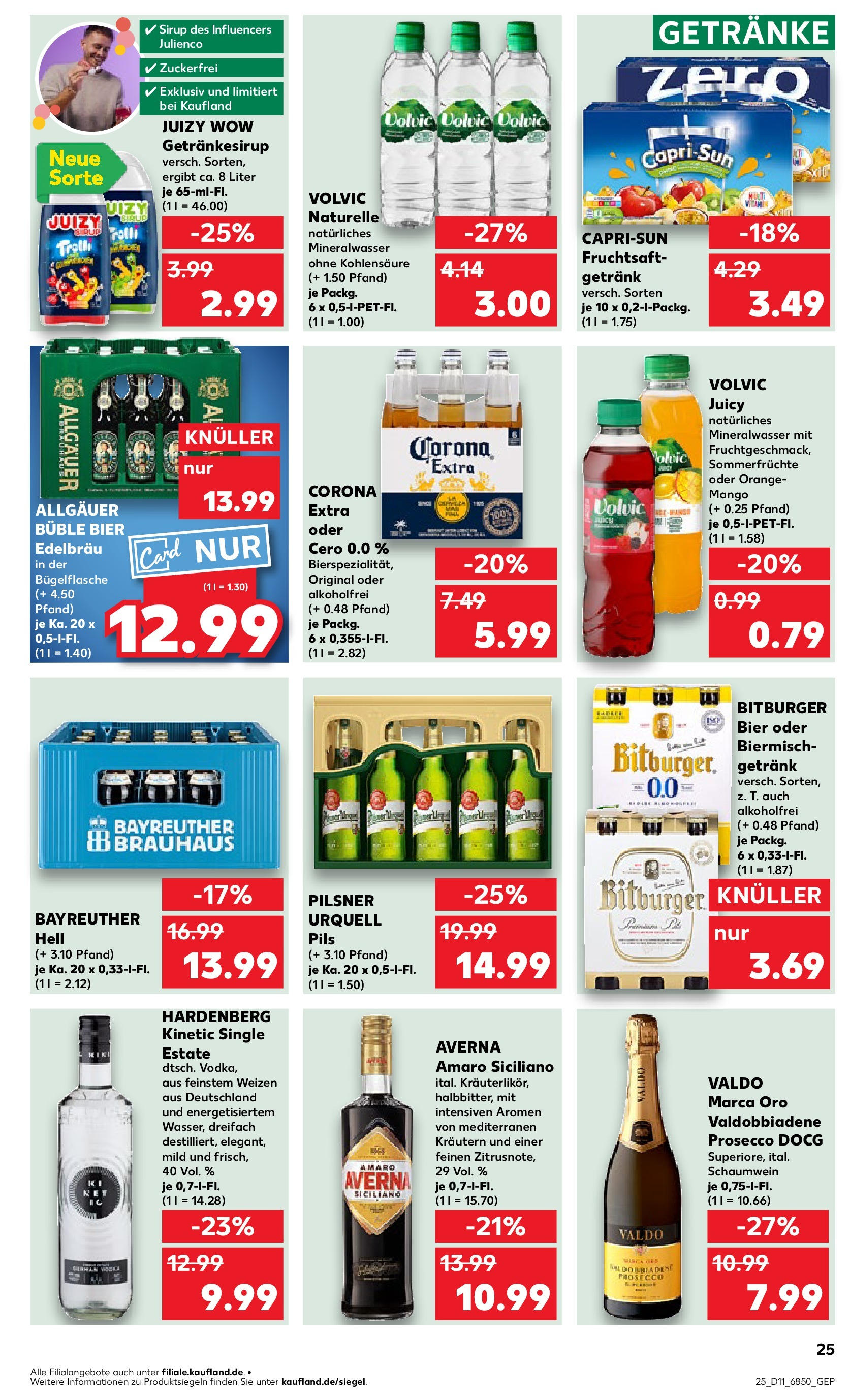 Kaufland - Kaufland: Wochenangebote (ab 12.03.2025) » Angebote Online zum Blättern | Seite: 25 | Produkte: Bitburger, Pils, Mango, Volvic