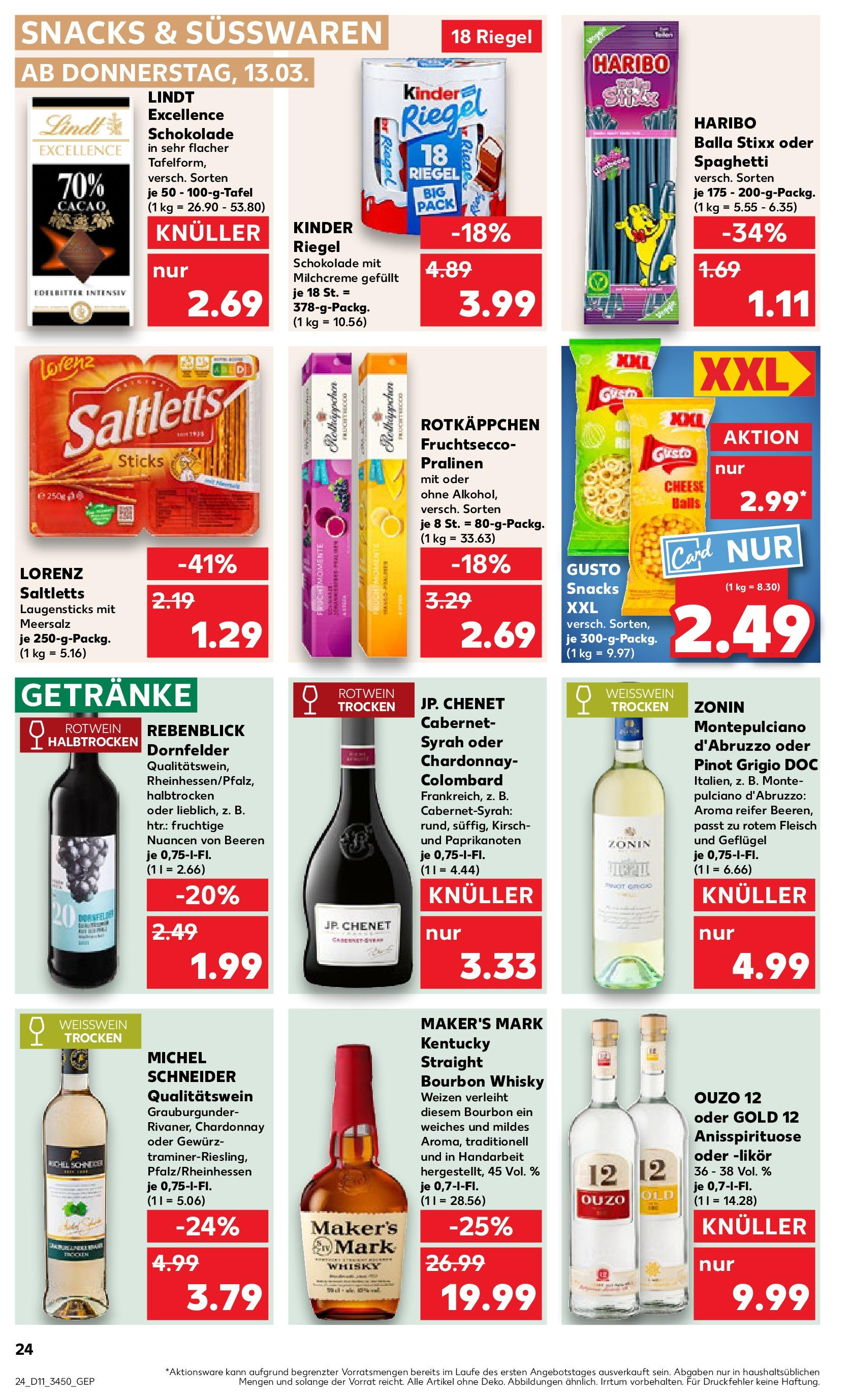 Kaufland - Kaufland: Wochenangebote (ab 12.03.2025) » Angebote Online zum Blättern | Seite: 24 | Produkte: Haribo, Weißwein, Weißwein trocken, Lindt