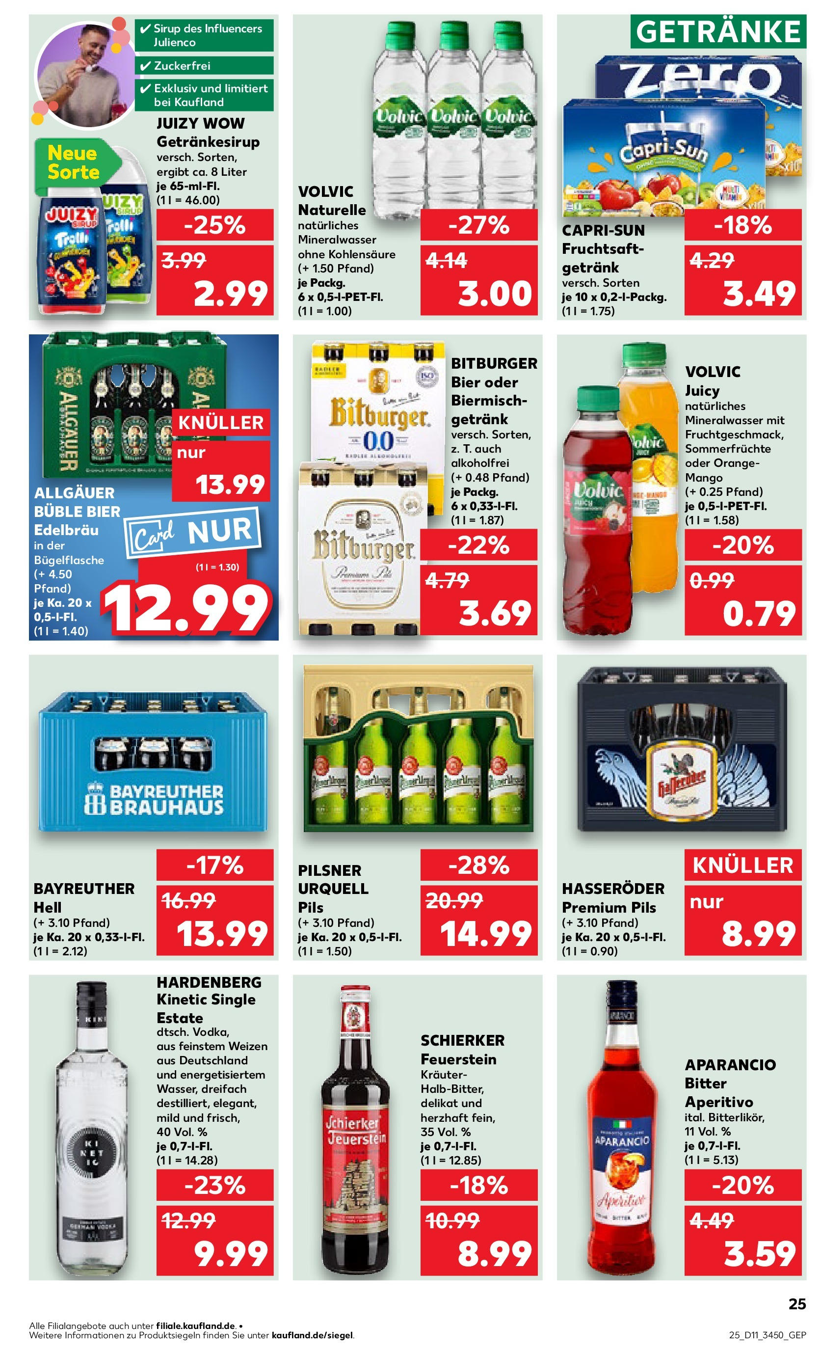 Kaufland - Kaufland: Wochenangebote (ab 12.03.2025) » Angebote Online zum Blättern | Seite: 25 | Produkte: Pils, Mineralwasser, Hasseröder, Volvic