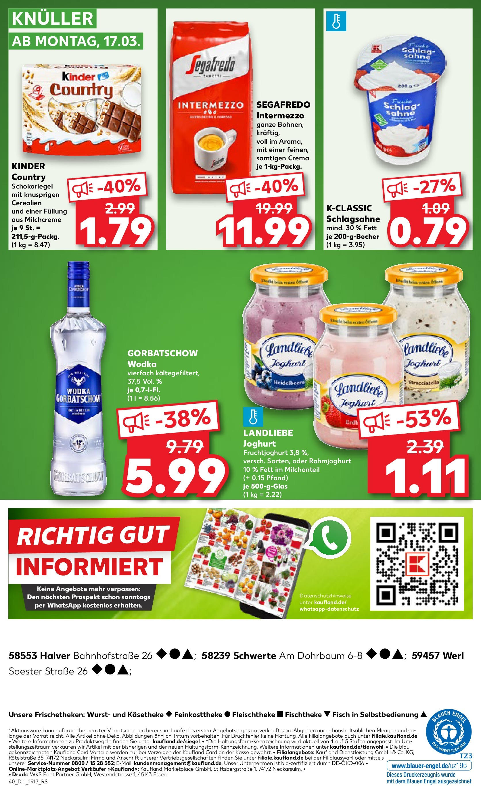 Kaufland - Kaufland: Wochenangebote (ab 12.03.2025) » Angebote Online zum Blättern | Seite: 40 | Produkte: Joghurt, Fisch, Wurst, Wodka