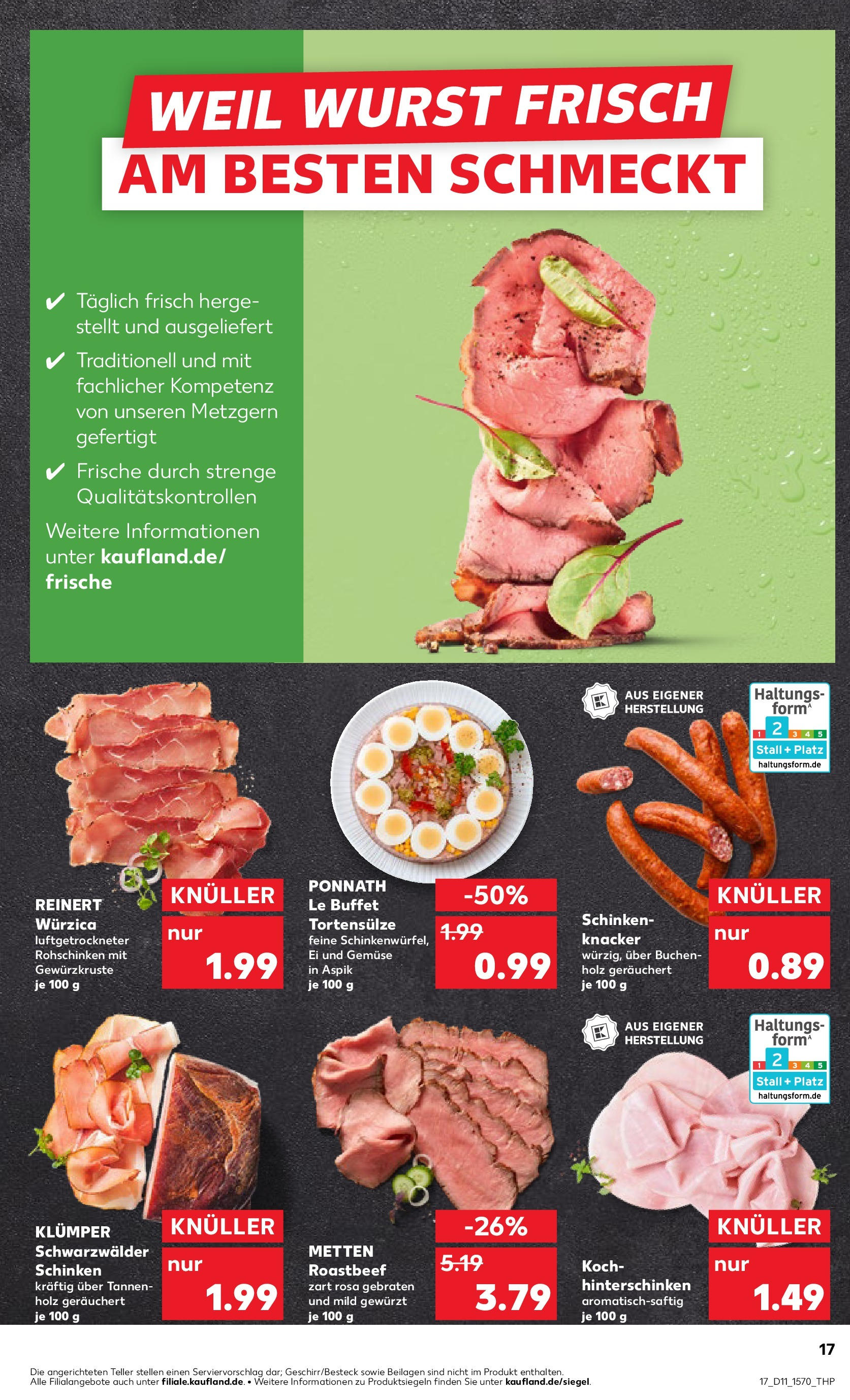 Kaufland - Kaufland: Wochenangebote (ab 12.03.2025) » Angebote Online zum Blättern | Seite: 17 | Produkte: Roastbeef, Gemüse, Wurst, Schinken