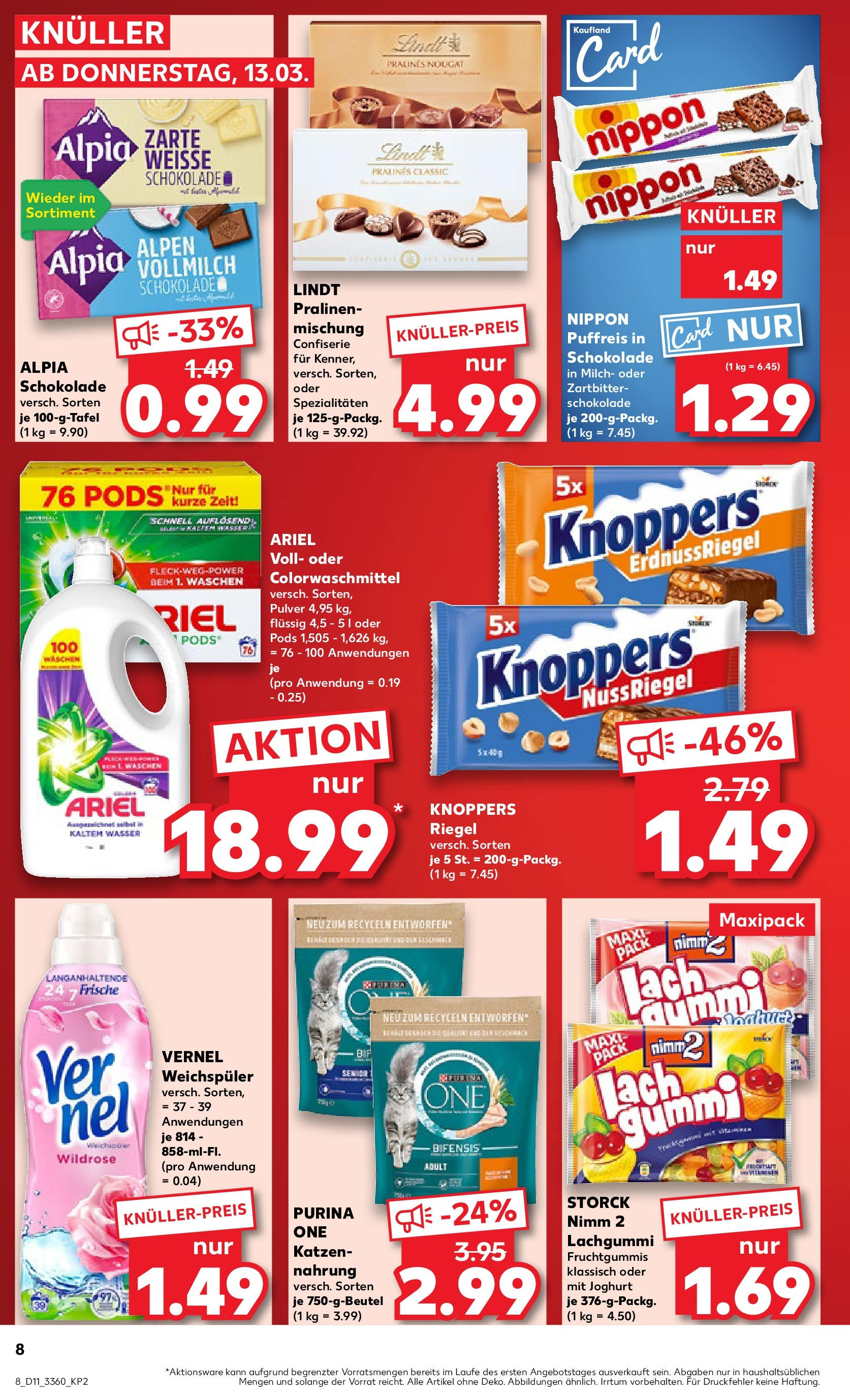 Kaufland - Quedlinburg, Badeborner Weg 2 (ab 13.03.2025) » Angebote Online zum Blättern | Seite: 8 | Produkte: Milch, Joghurt, Knoppers, Vernel