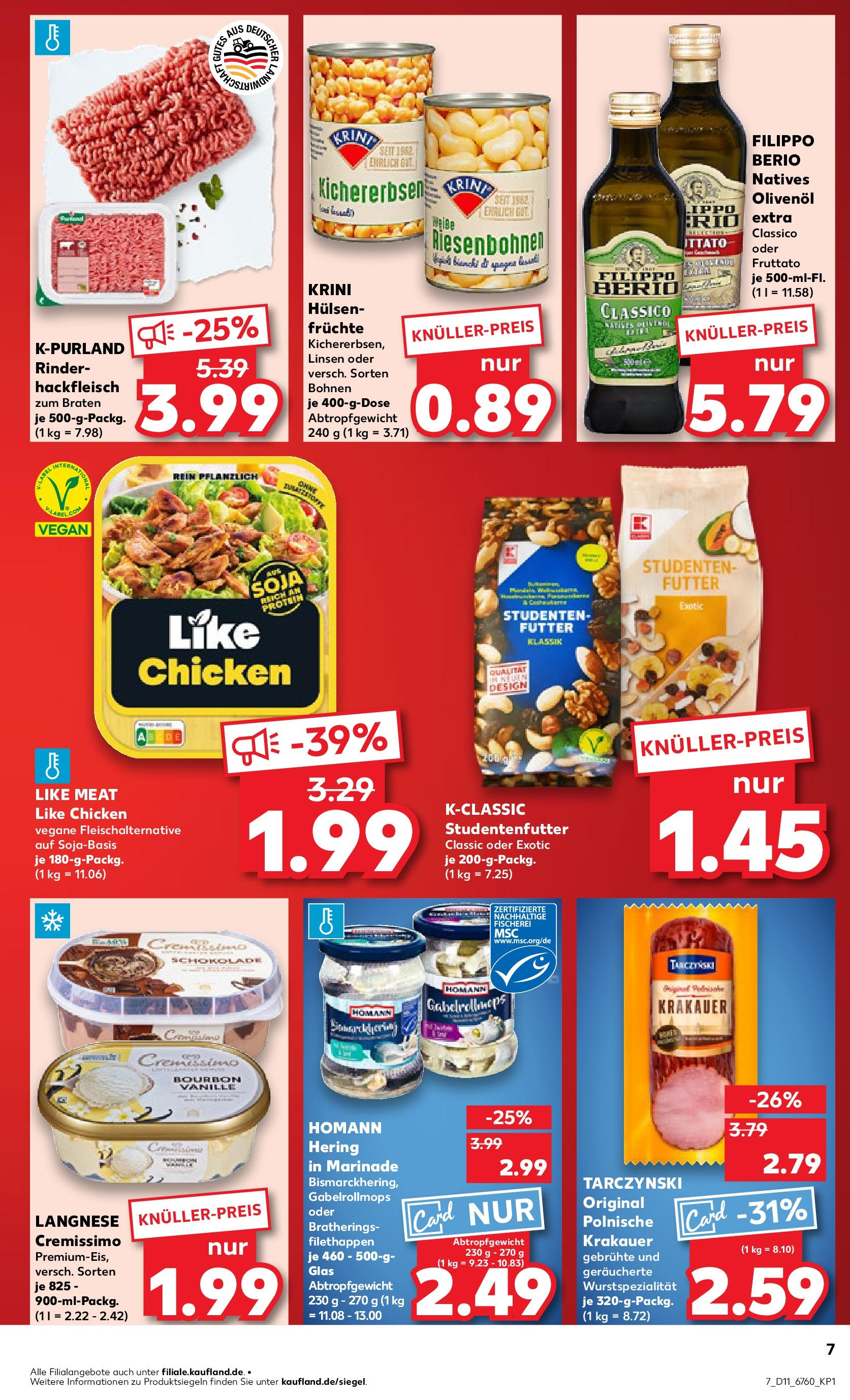 Kaufland - Kaufland: Wochenangebote (ab 12.03.2025) » Angebote Online zum Blättern | Seite: 7 | Produkte: Cremissimo, Schokolade, Olivenol, Like meat