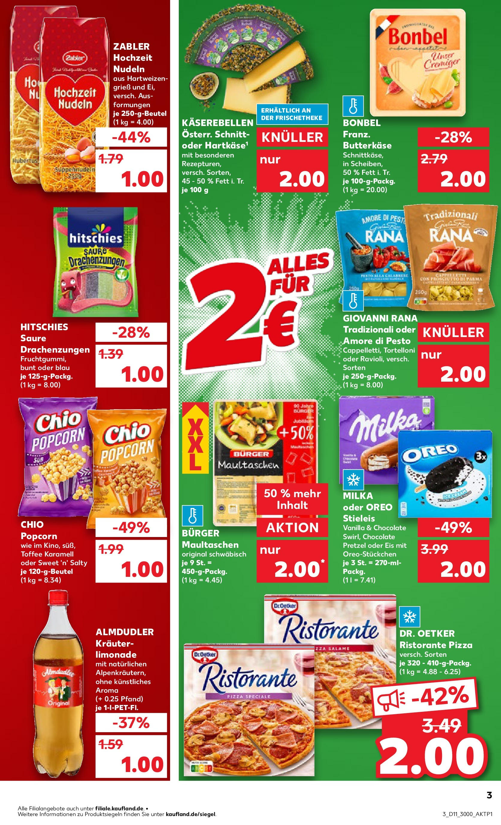 Kaufland - Giengen an der Brenz, Marktstraße 86 (ab 13.03.2025) » Angebote Online zum Blättern | Seite: 3 | Produkte: Burger, Pizza, Nudeln, Maultaschen