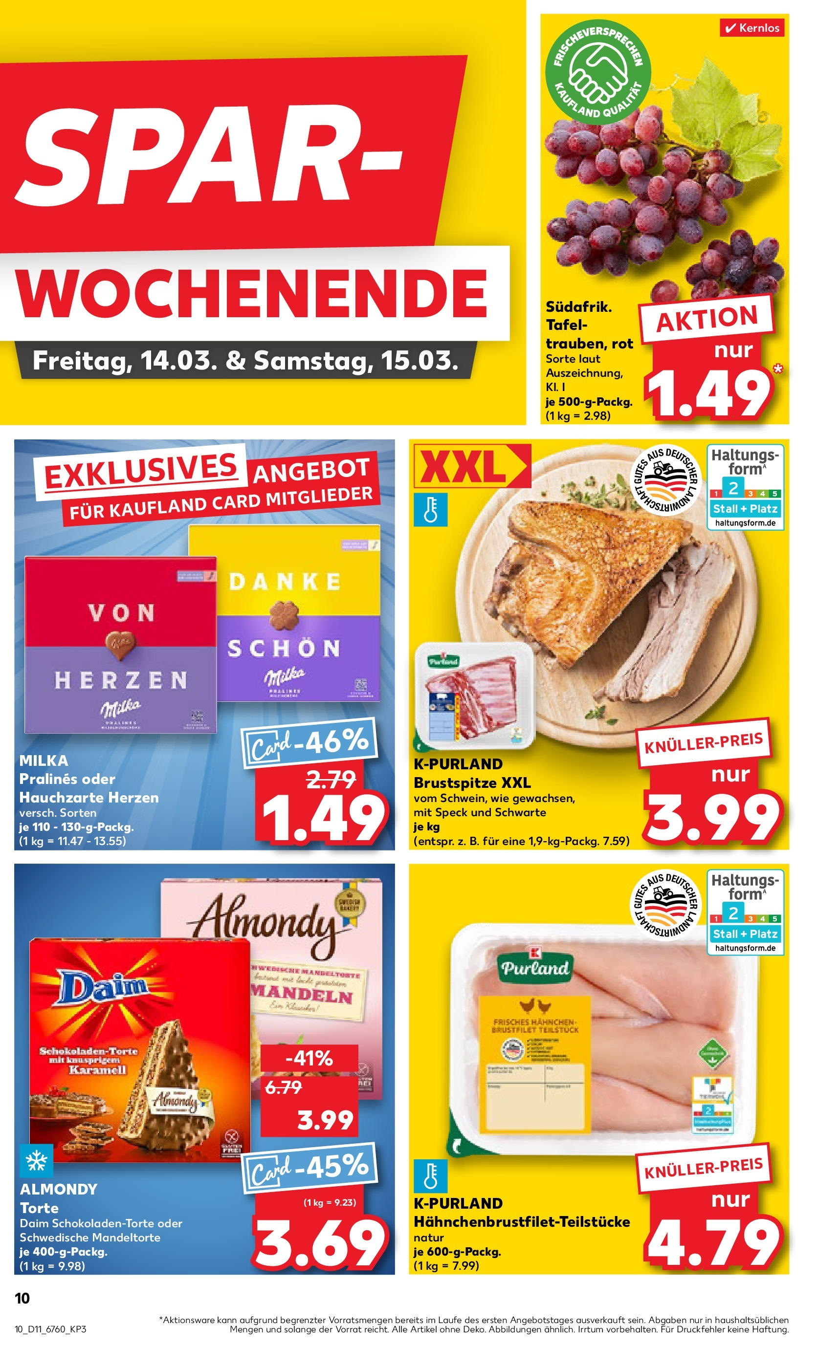 Kaufland - Kaufland: Wochenangebote (ab 12.03.2025) » Angebote Online zum Blättern | Seite: 10 | Produkte: Mandeln, Milka