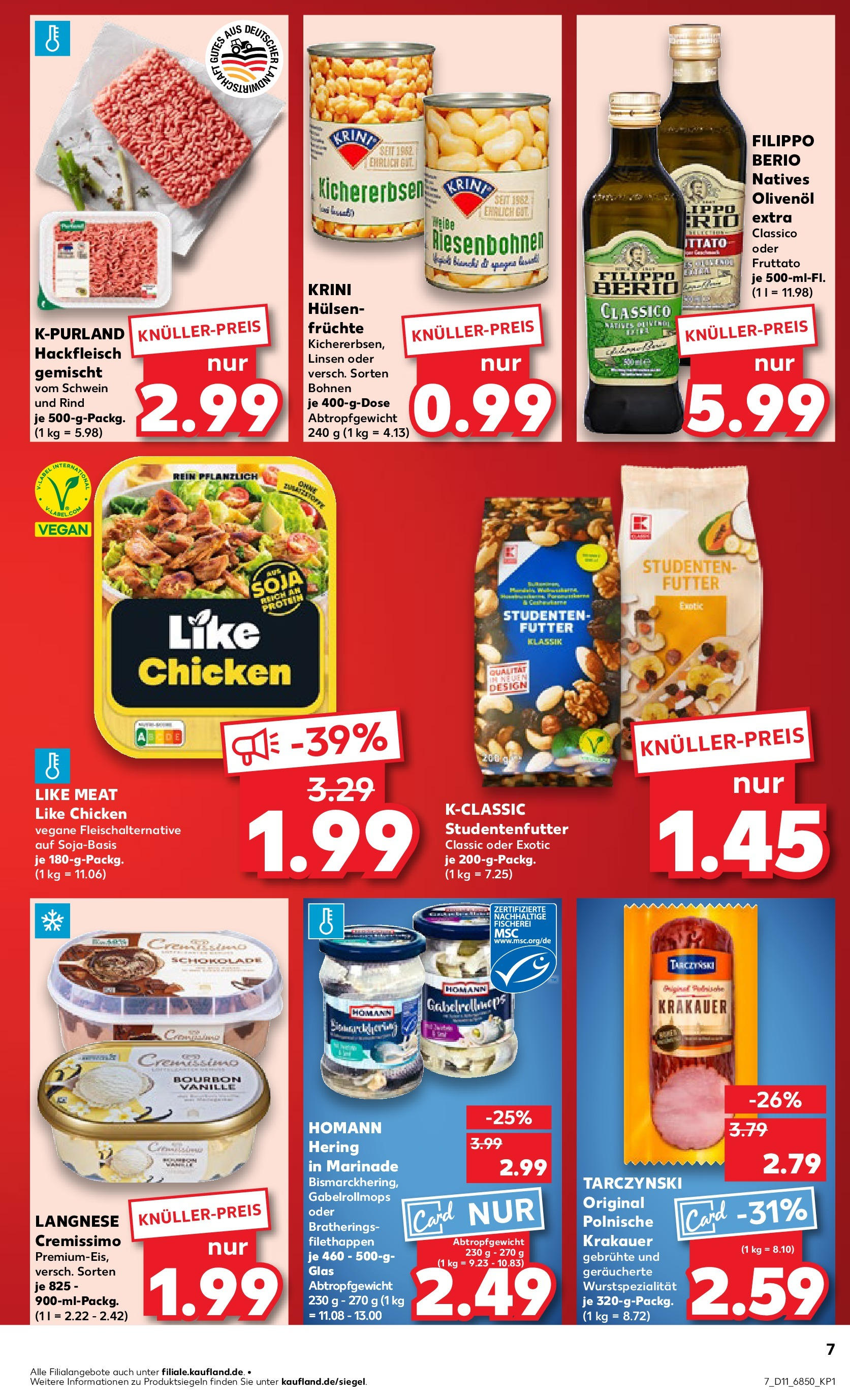 Kaufland - Giengen an der Brenz, Marktstraße 86 (ab 13.03.2025) » Angebote Online zum Blättern | Seite: 7 | Produkte: Langnese, Cremissimo, Schokolade, Olivenol