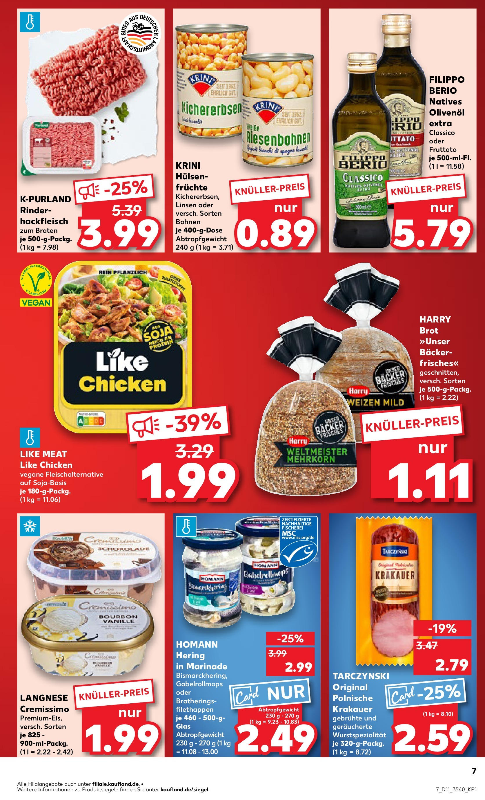 Kaufland - Kaufland: Wochenangebote (ab 12.03.2025) » Angebote Online zum Blättern | Seite: 7 | Produkte: Langnese, Cremissimo, Schokolade, Olivenol