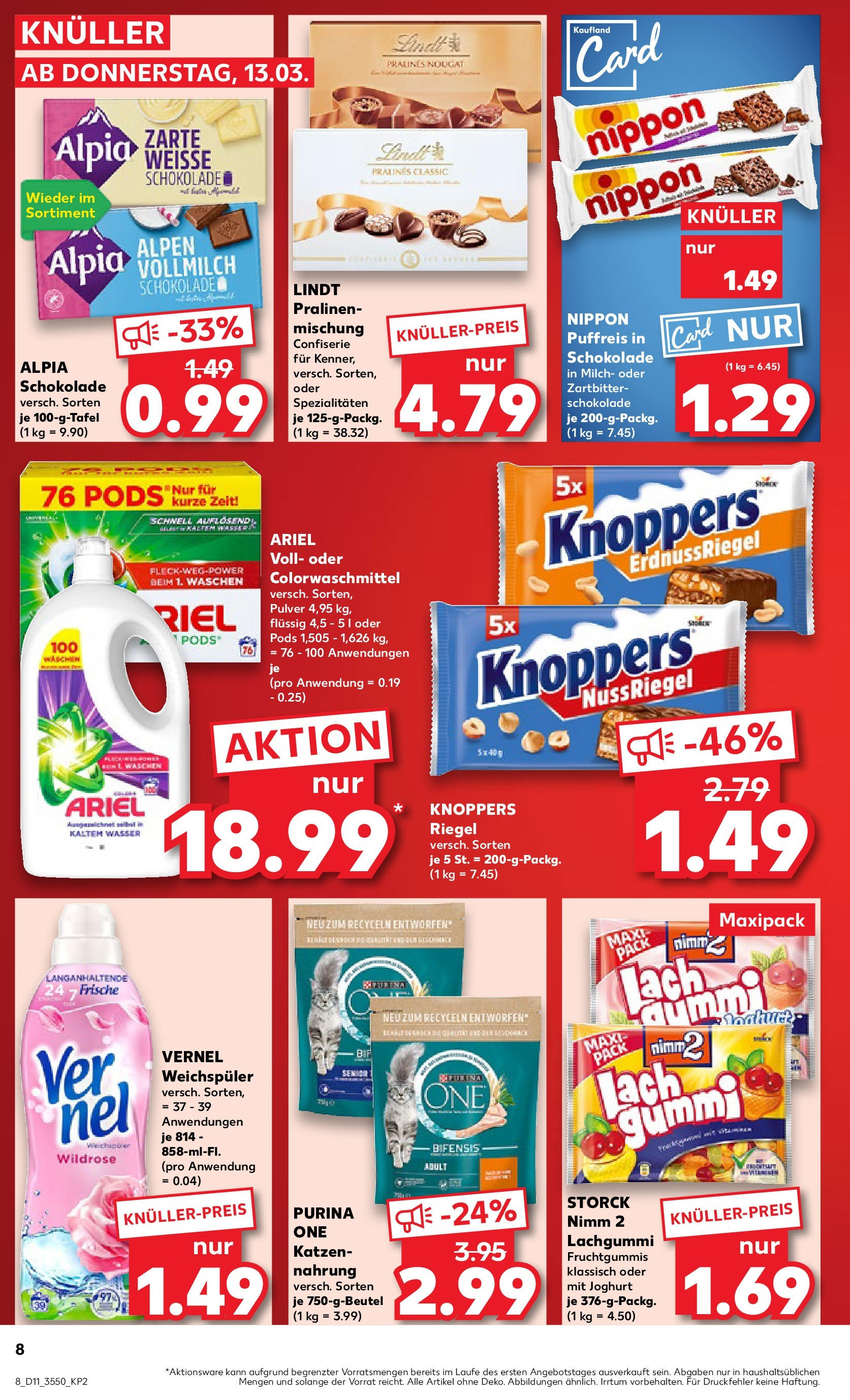 Kaufland - Kaufland: Wochenangebote (ab 12.03.2025) » Angebote Online zum Blättern | Seite: 8 | Produkte: Joghurt, Schokolade, Wasser, Knoppers