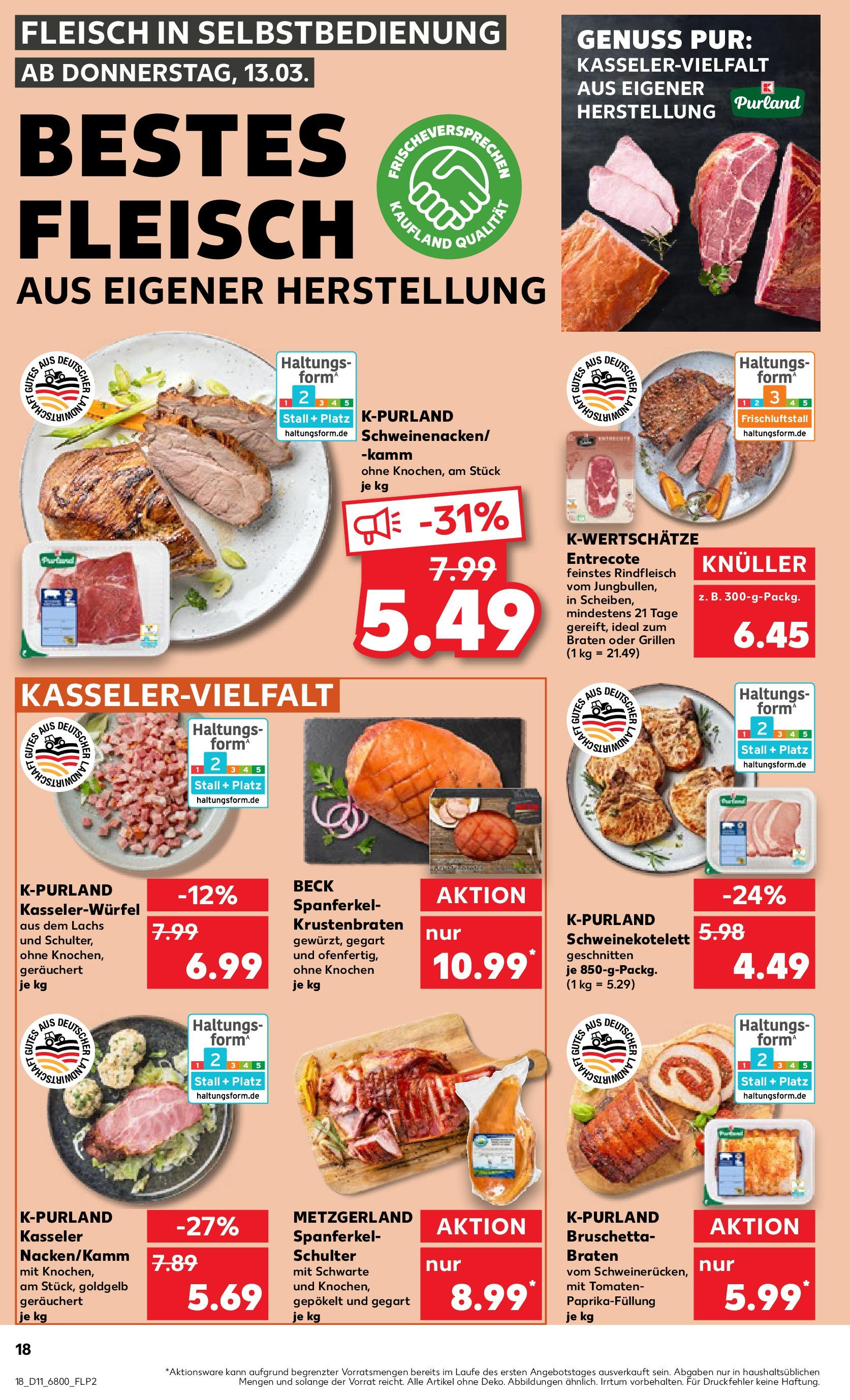 Kaufland - Quedlinburg, Badeborner Weg 2 (ab 13.03.2025) » Angebote Online zum Blättern | Seite: 18 | Produkte: Tomaten, Entrecote, Lachs, Fleisch